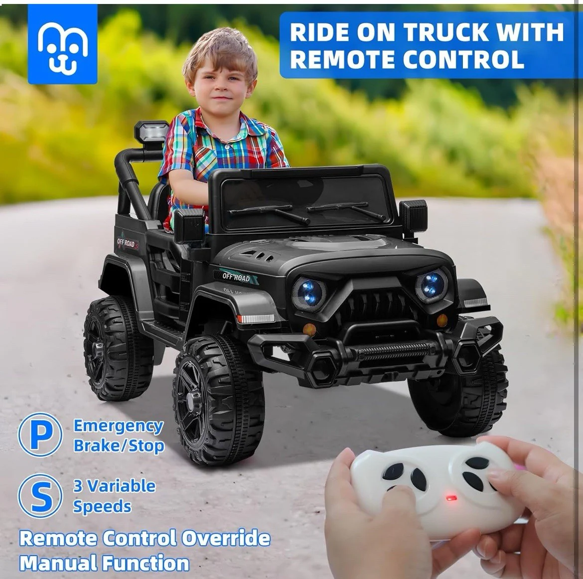 12V Electric Ride-On Jeep Truck for Kids with Remote Control and Rechargeable Battery - Image 2