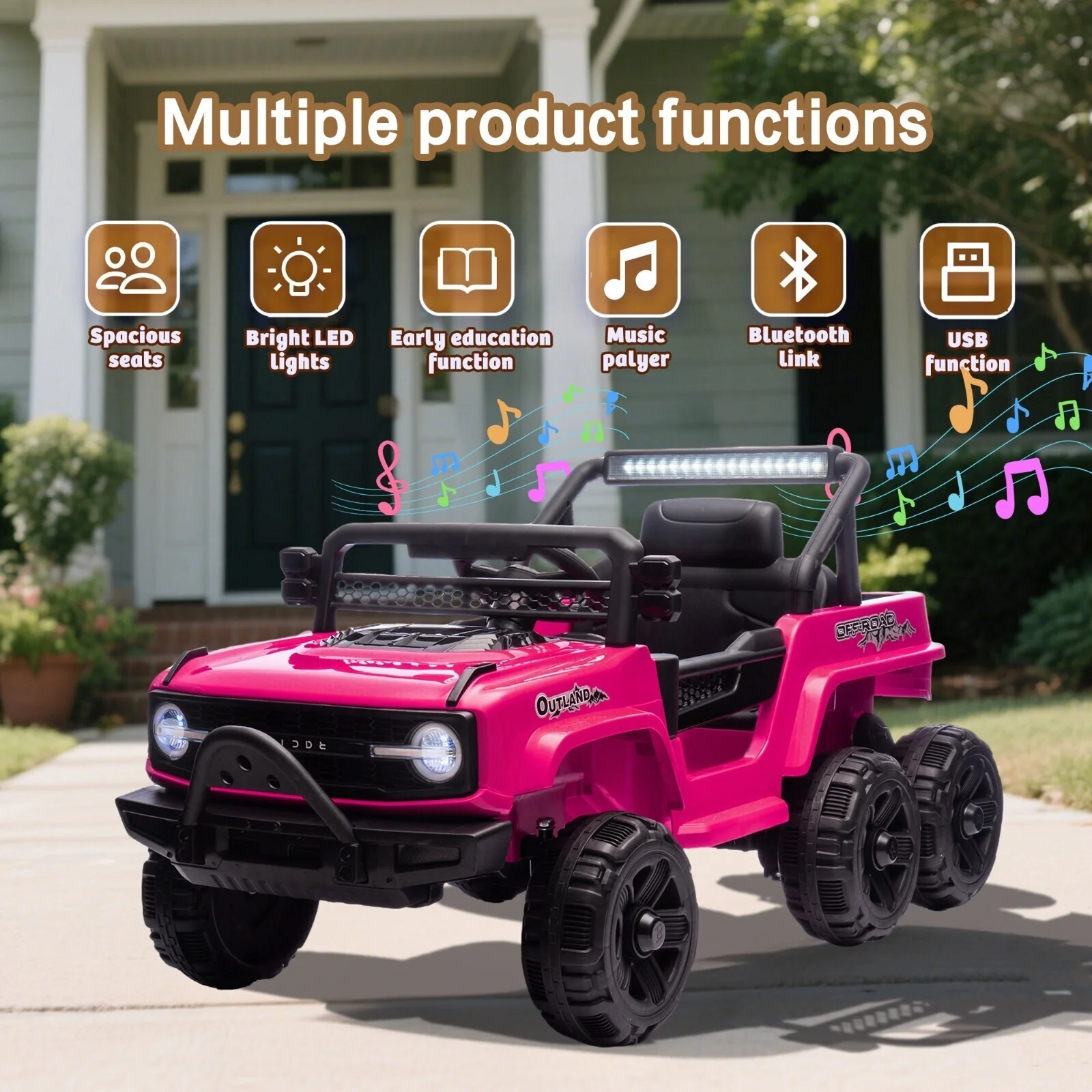 12V Electric Kids Ride-On Jeep Truck Toy Car with Remote Control and Powerful Battery - Image 2