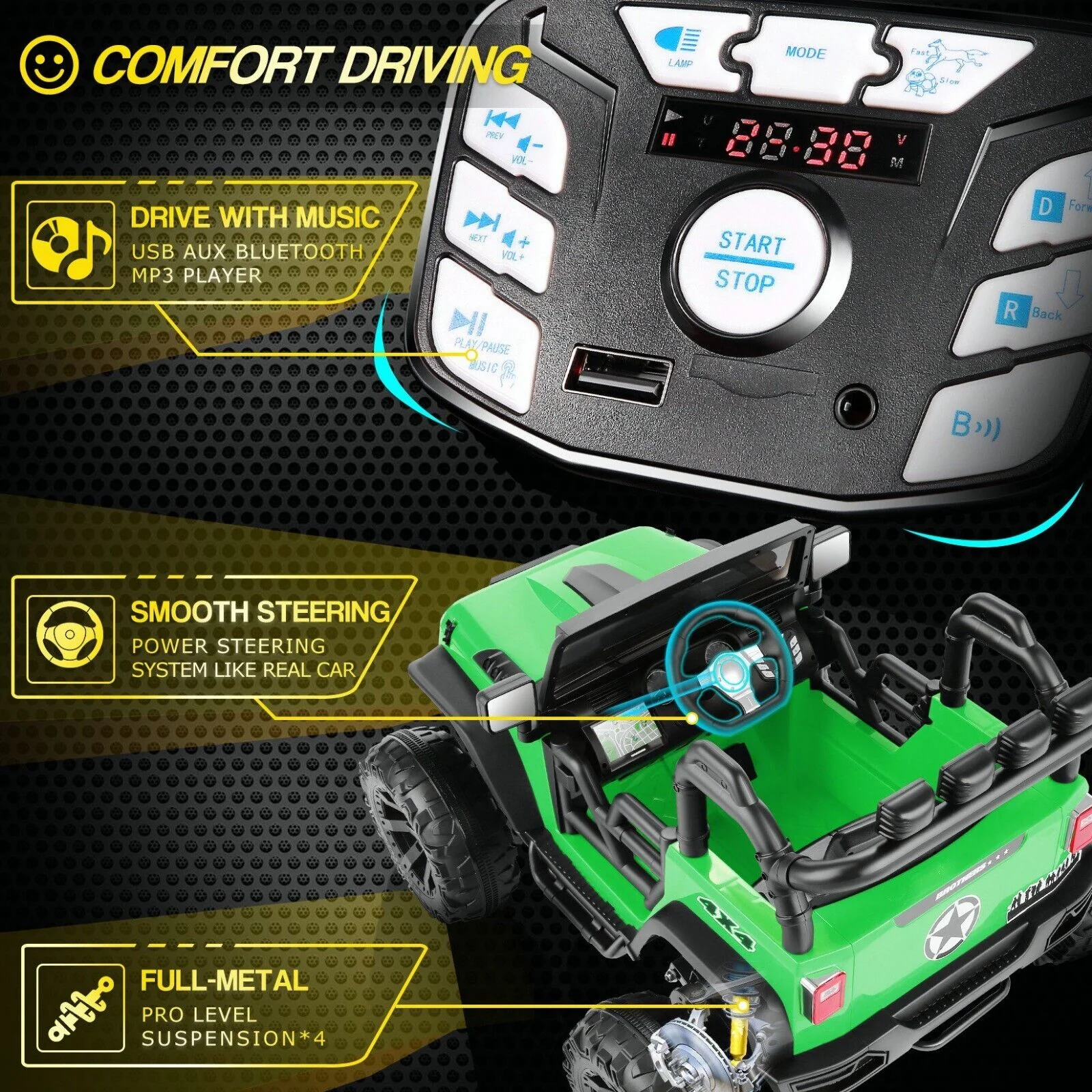 Kids Electric Ride-On Car with Remote Control and MP3 Player - Image 76