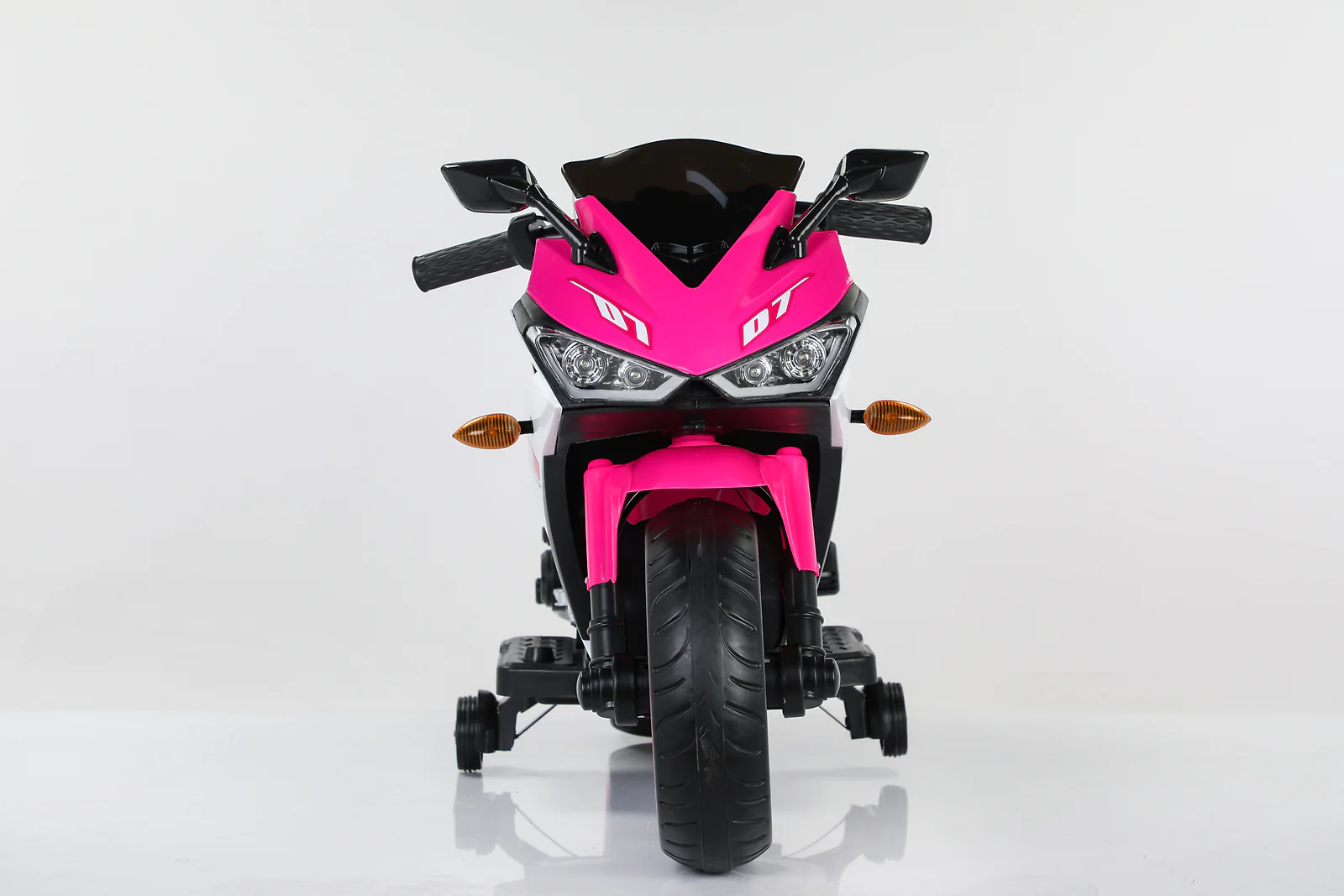 Kids Electric Ride-On Motorcycle with Training Wheels, LED Lighting & Manual Throttle - Image 6