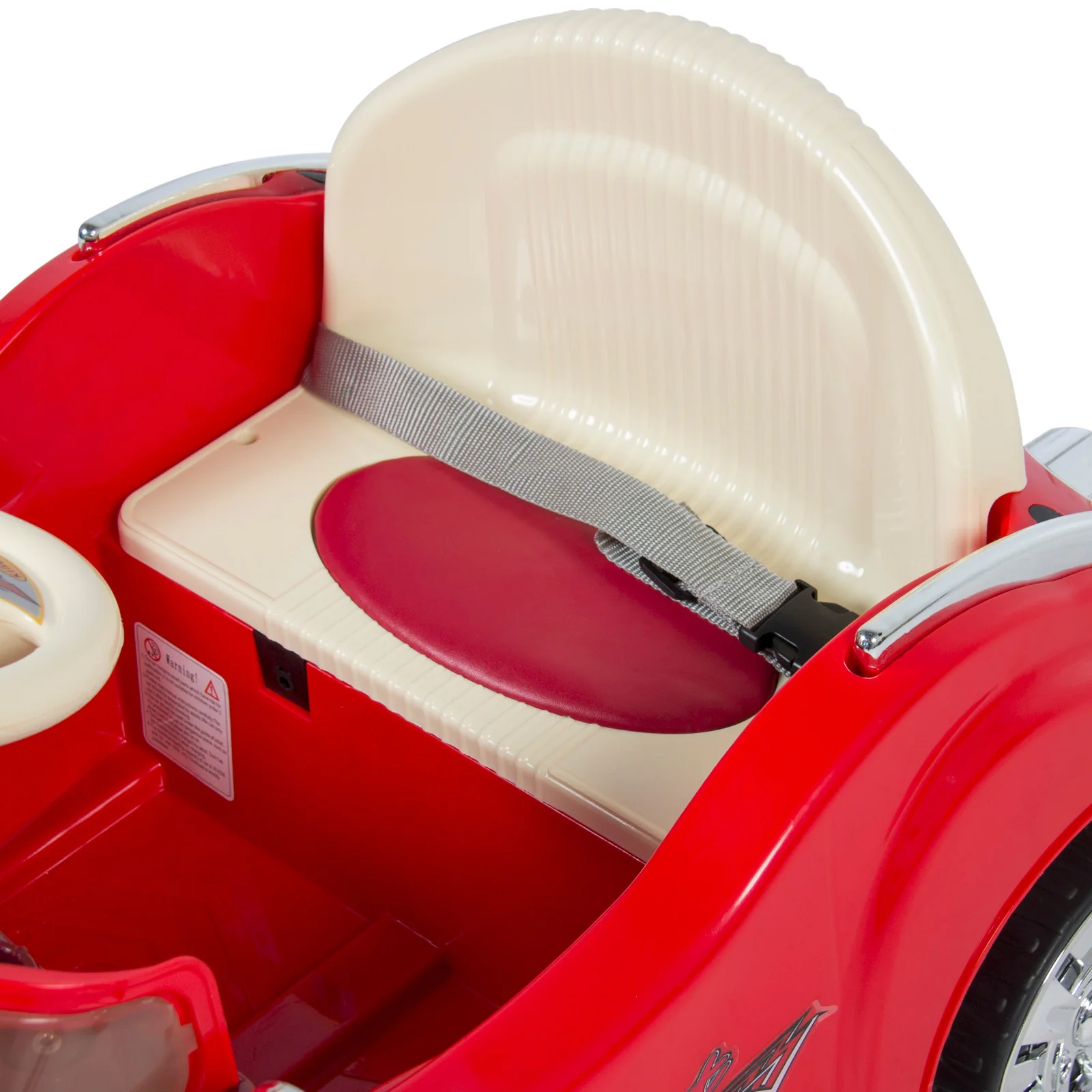 Electric Red Ride-On Classic Car for Kids with Remote Control and Battery Power - Image 6