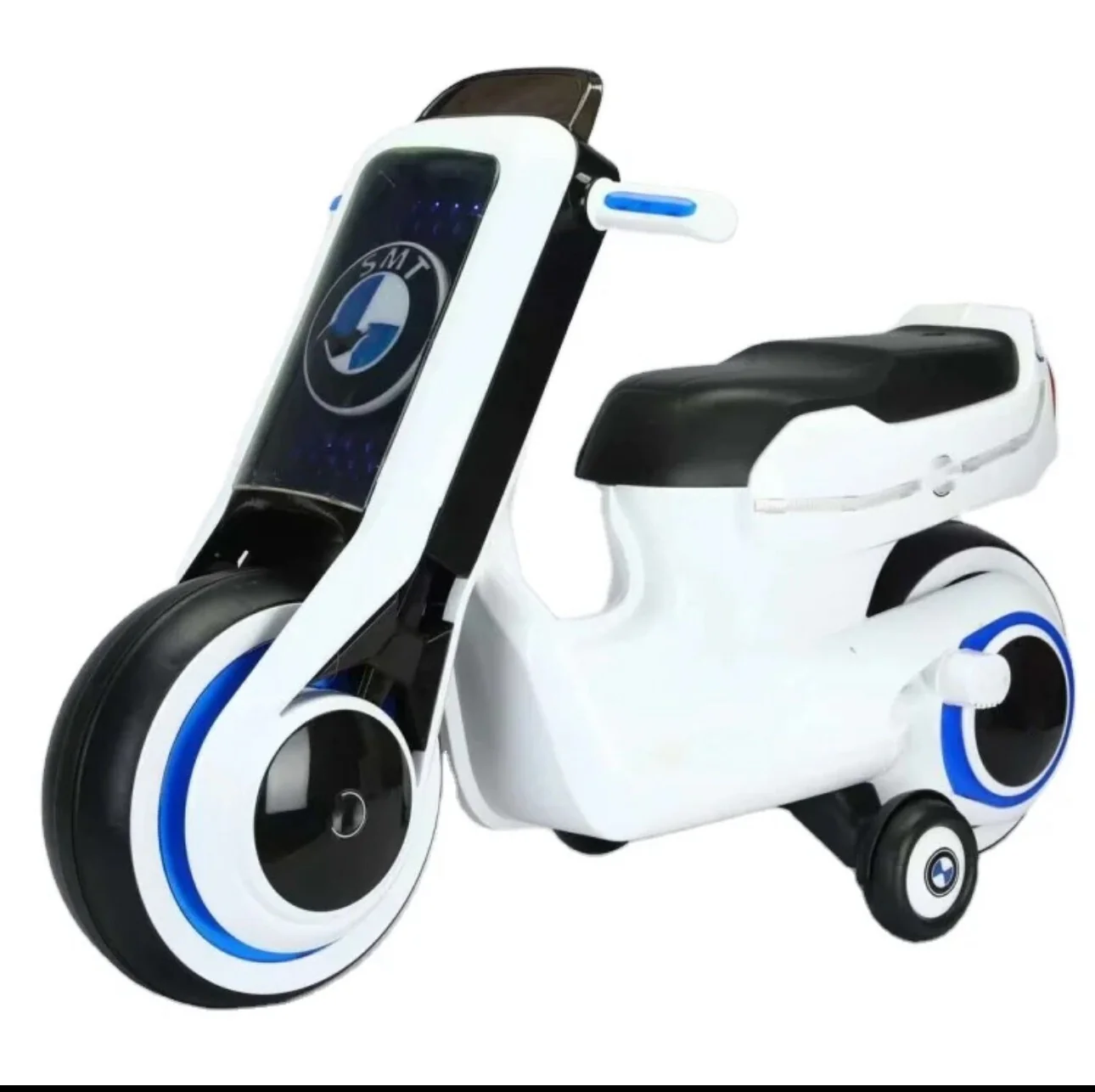 Electric Kids Ride-On Scooter Motorcycle Toy with LED Lights and Music, Tron-Inspired Design - Image 10