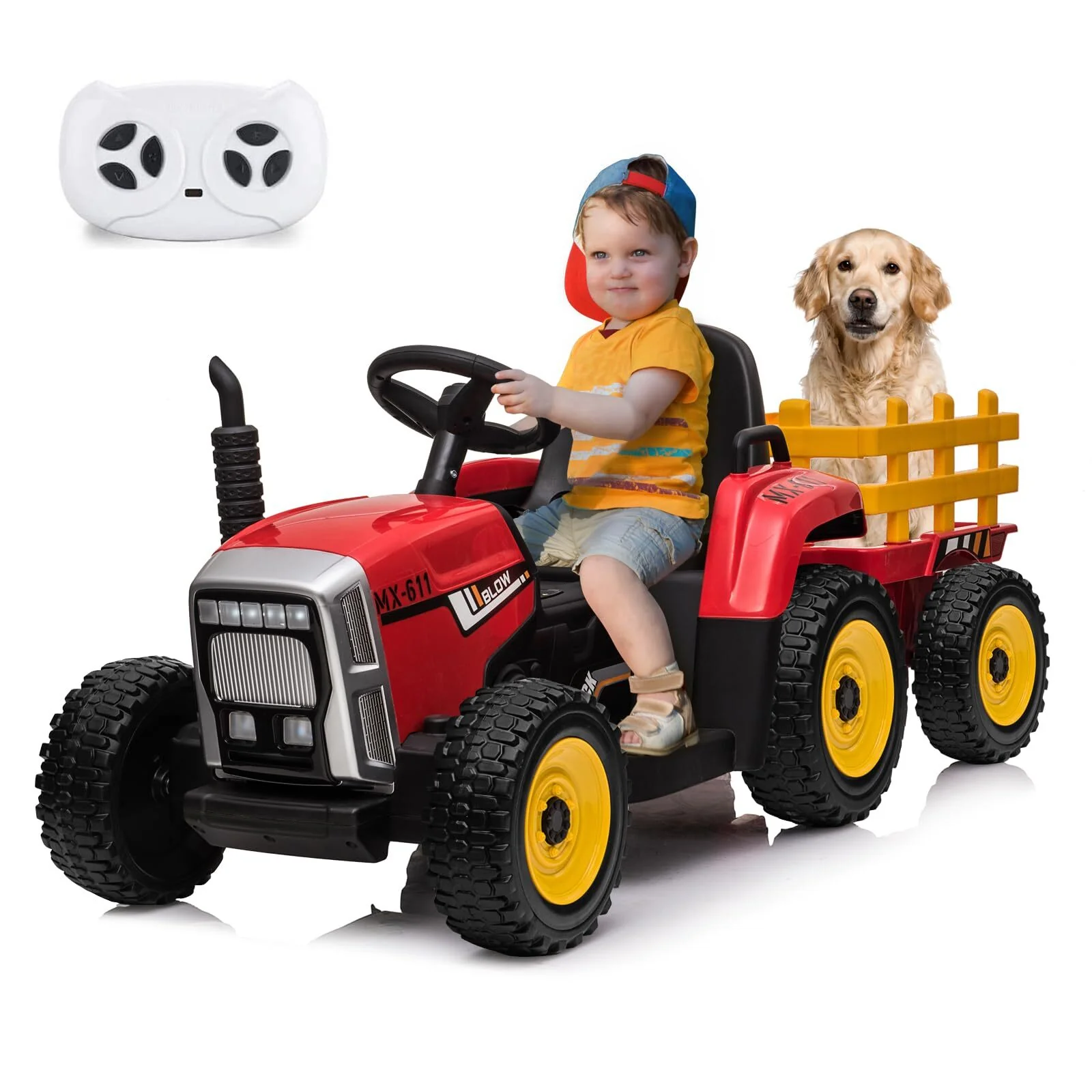 12V Electric Ride-On Tractor with Trailer and Remote Control for Kids - Image 7