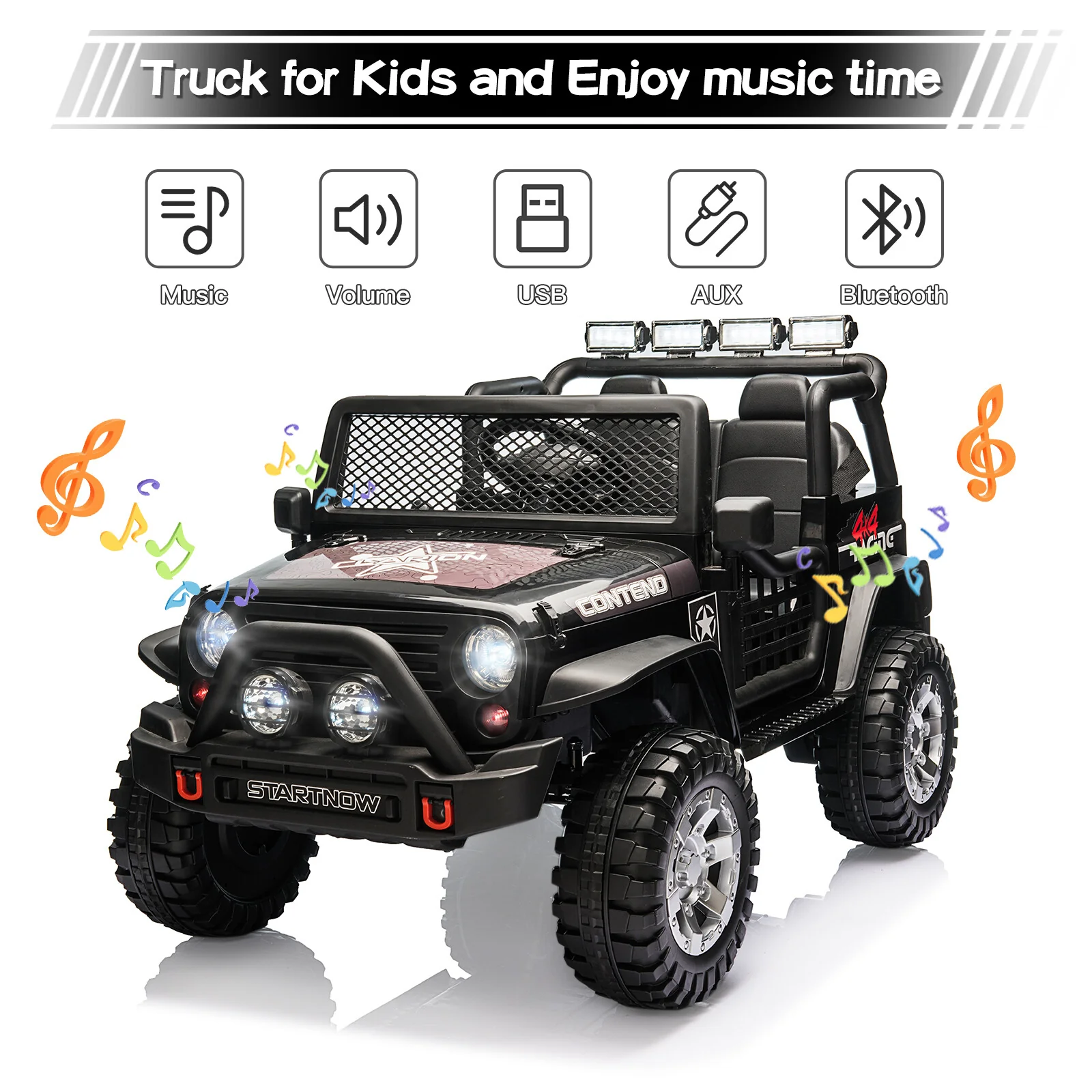 12V Kids Electric Ride-On Truck with Remote Control and MP3 Player Battery Powered Car