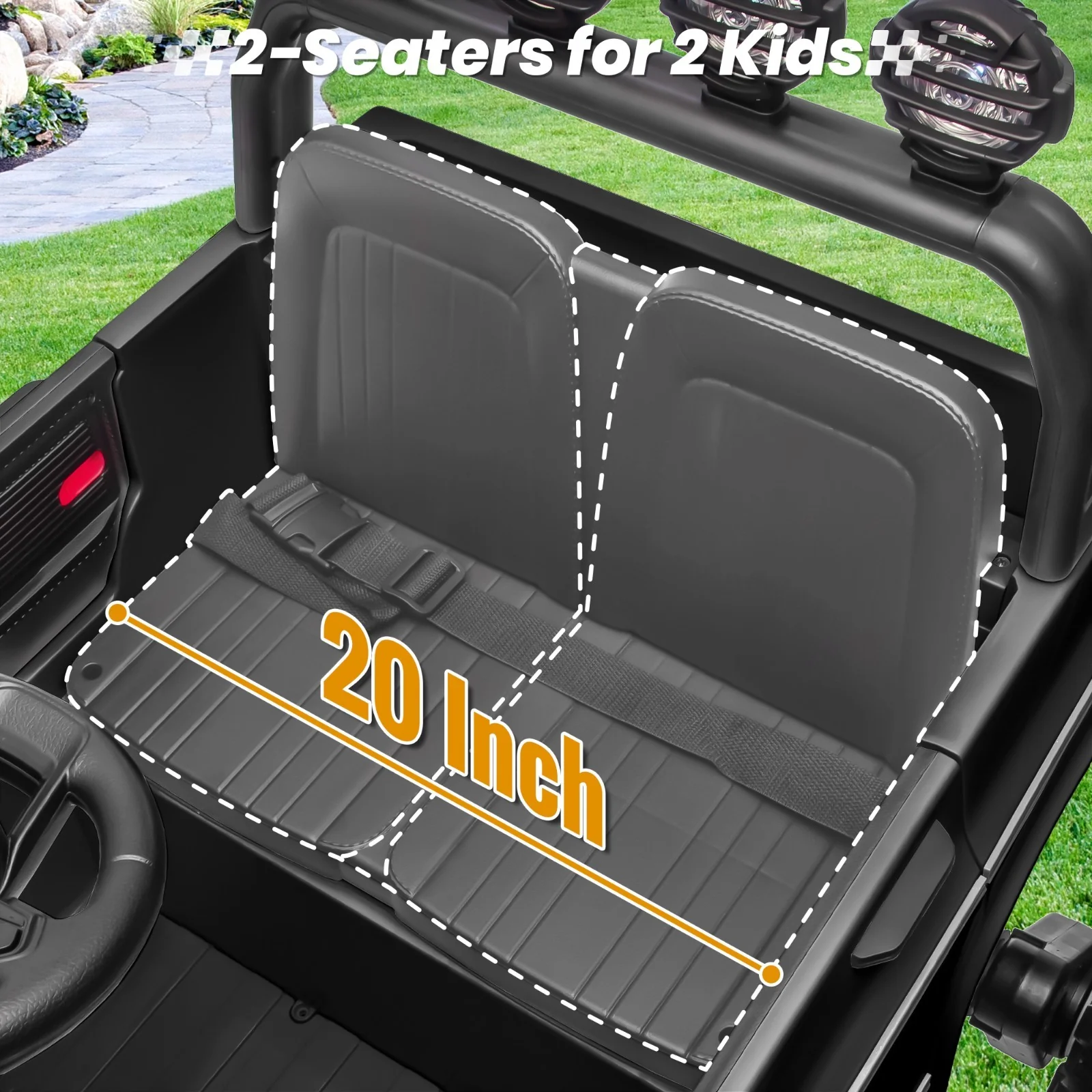 Chevrolet Cheyenne 24V Kids Electric Ride-On Truck with Remote Control and Bluetooth - Black - Image 8