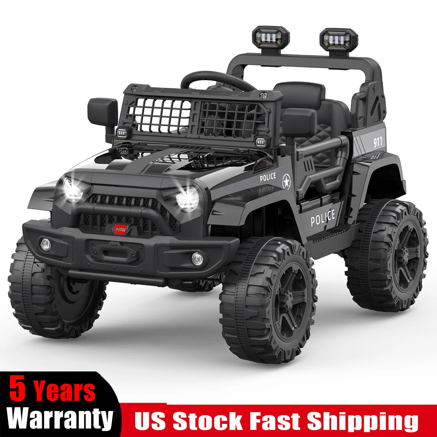 12V Electric Ride-On Truck for Kids with Remote Control, Black Battery-Powered Car - Image 11