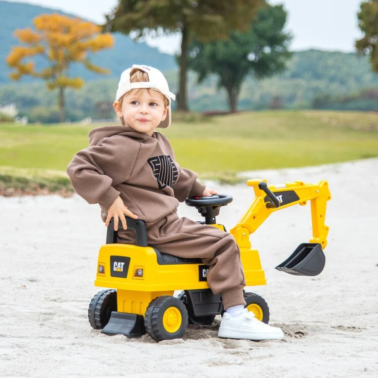 Toddler Ride-On Excavator Digger Toy with Hidden Storage Space - Image 10