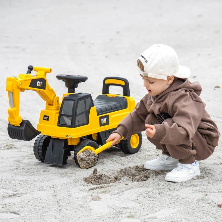 Toddler Ride-On Excavator Digger Toy with Hidden Storage Space - Image 11