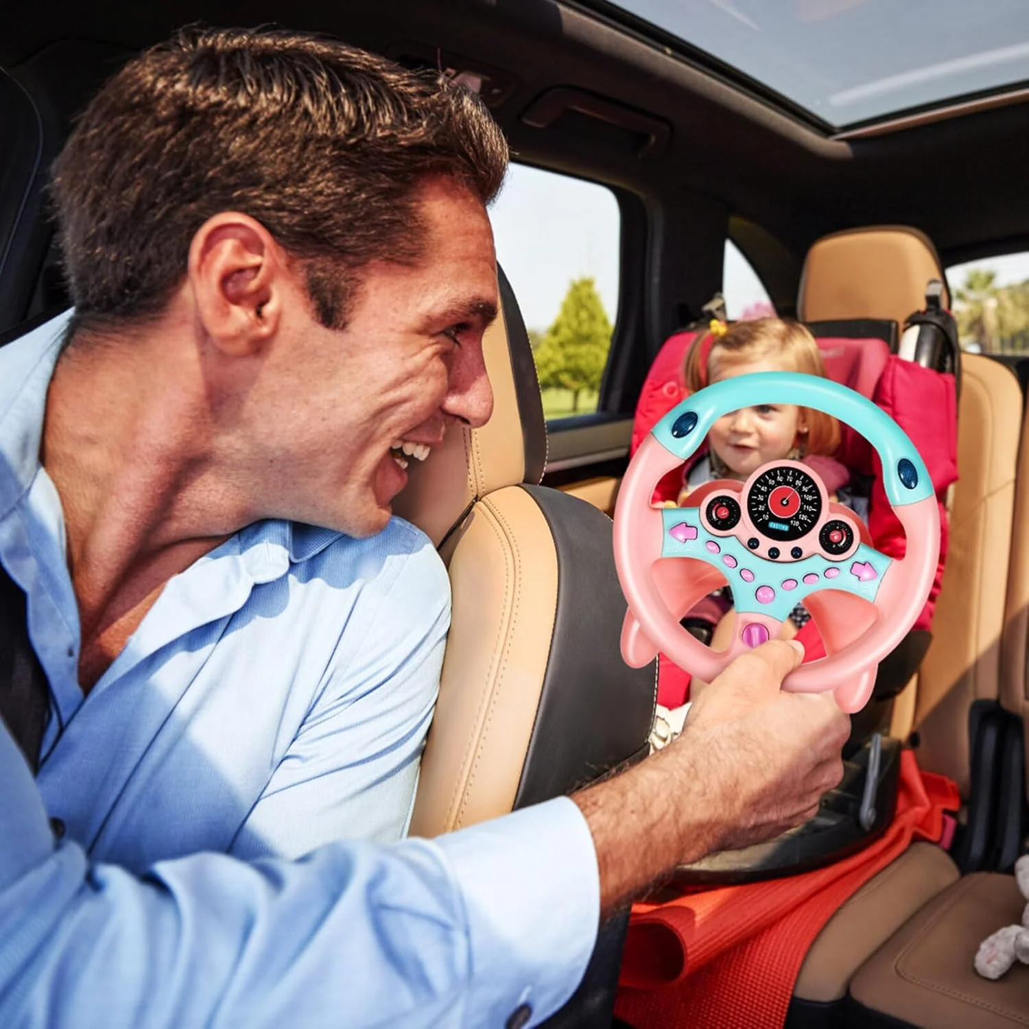Kids Backseat Car Key Toy with Simulated Driving, Lights, and Music for Toddlers - Image 8