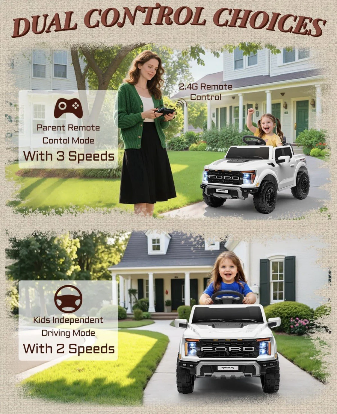 12V Electric Kids Ride-On Truck with Remote Control and Bluetooth Connectivity - Image 3