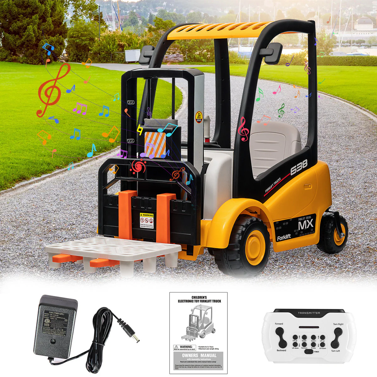 Battery-Powered Kids Electric Ride-On Forklift with Remote Control - Image 13