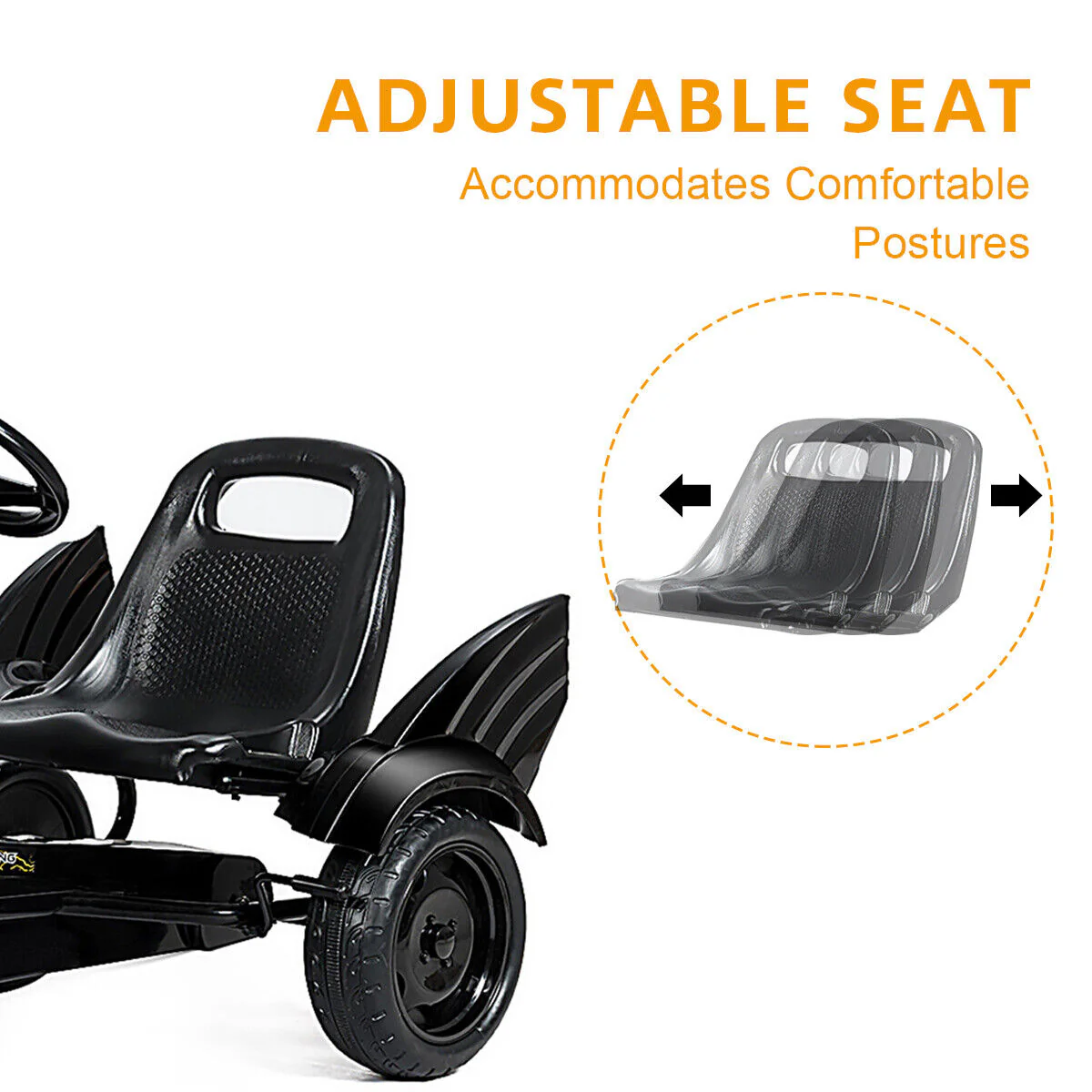 Kid's Go Kart Pedal Car with Clutch & Hand Brake - Perfect Christmas Gift! - Image 5