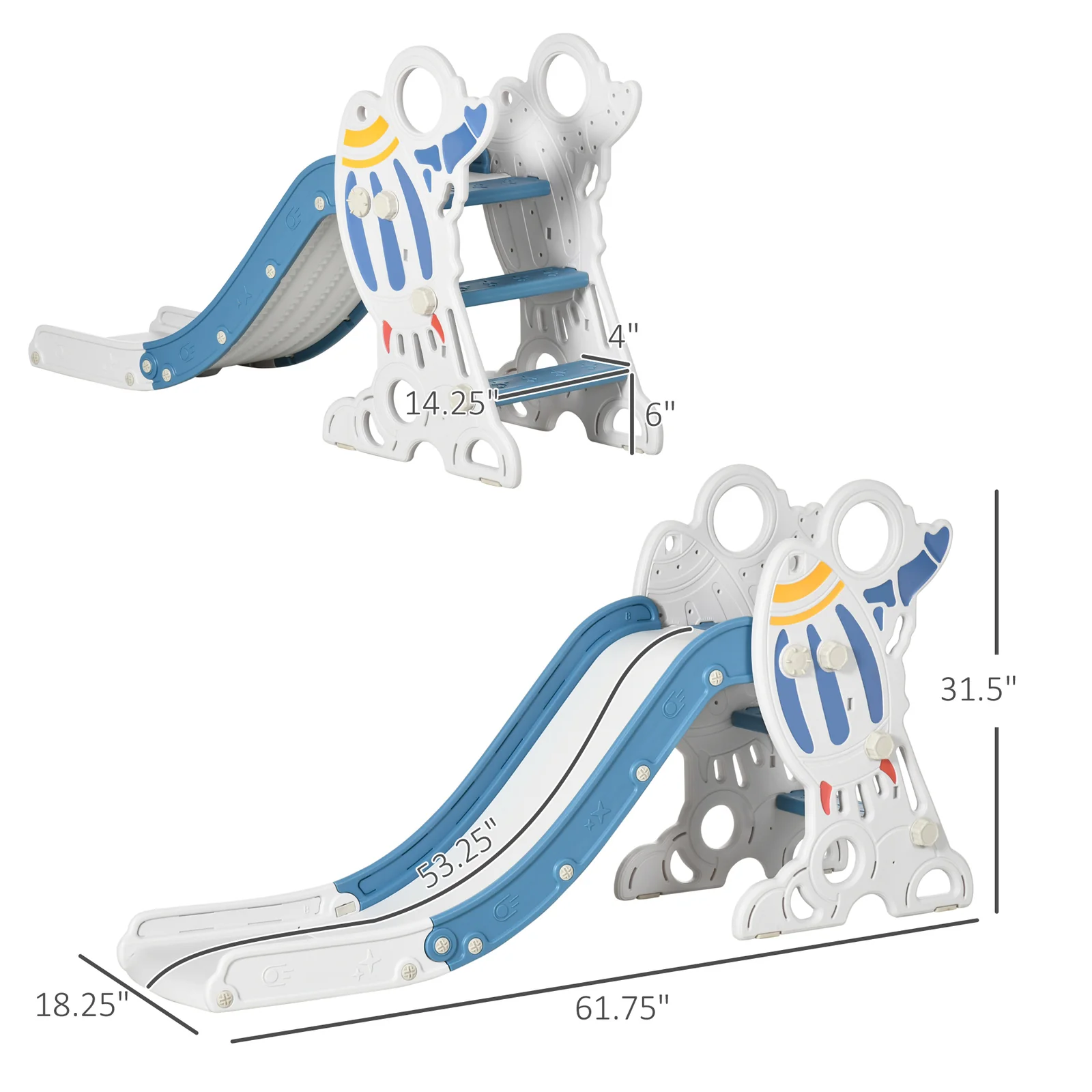 Small Indoor Toddler Slide for Ages 1.5-3 – Space-Themed Play Toy - Image 3
