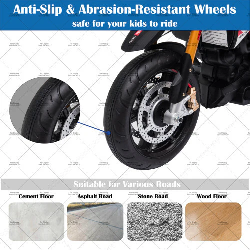 12V Electric Ride-On Dirt Motorcycle for Kids with 4 Wheels, Black and Red - Image 3