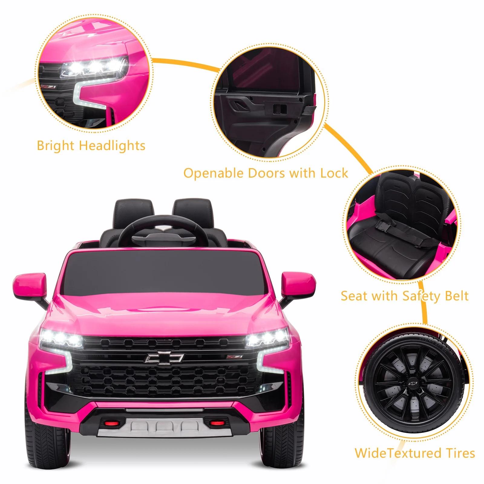 Licensed Chevrolet Tahoe Electric Battery Ride-On Car Toy with Remote Control for Kids - Image 2