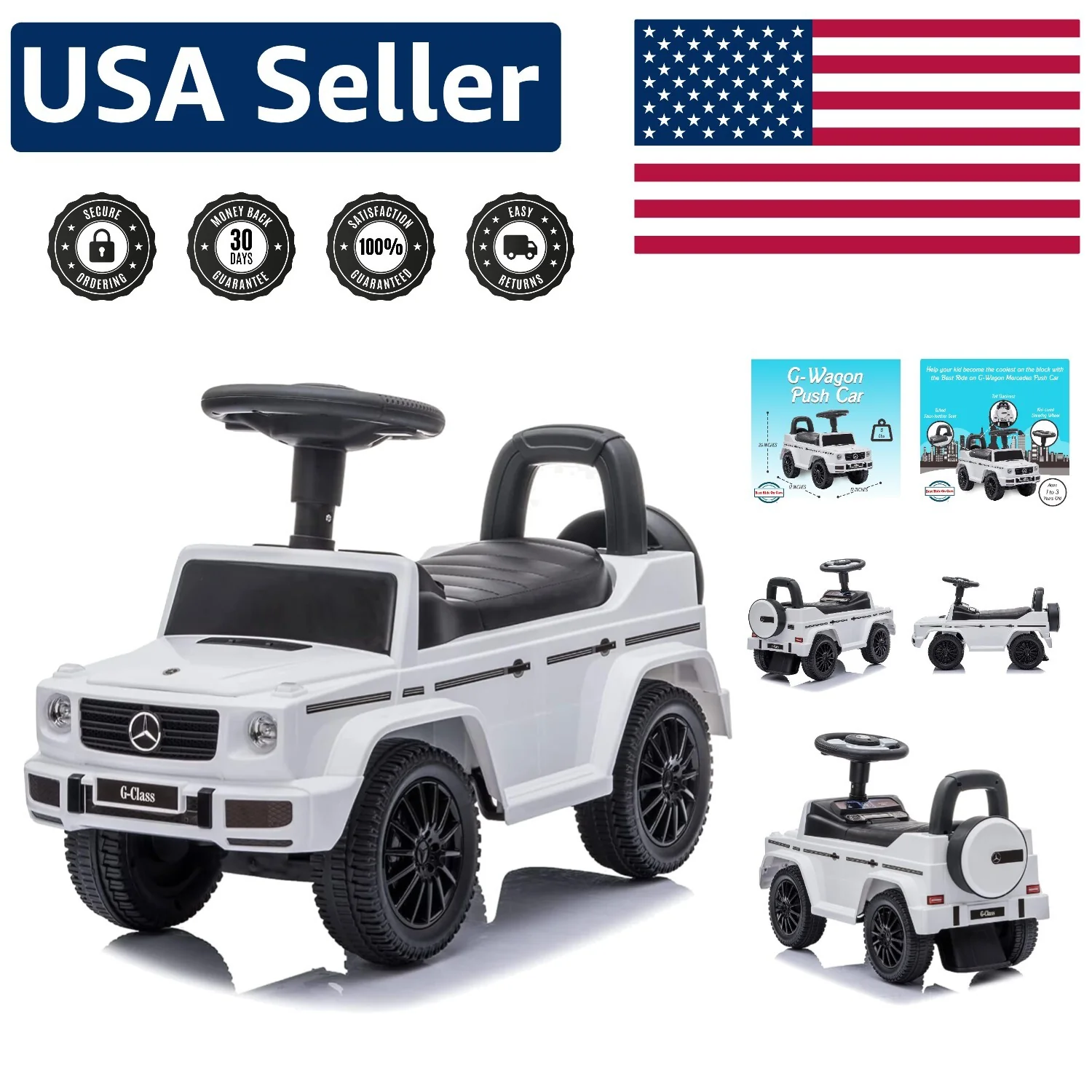 Luxury Kids Push G-Wagon Car with Music and Lights for Ages 1-3