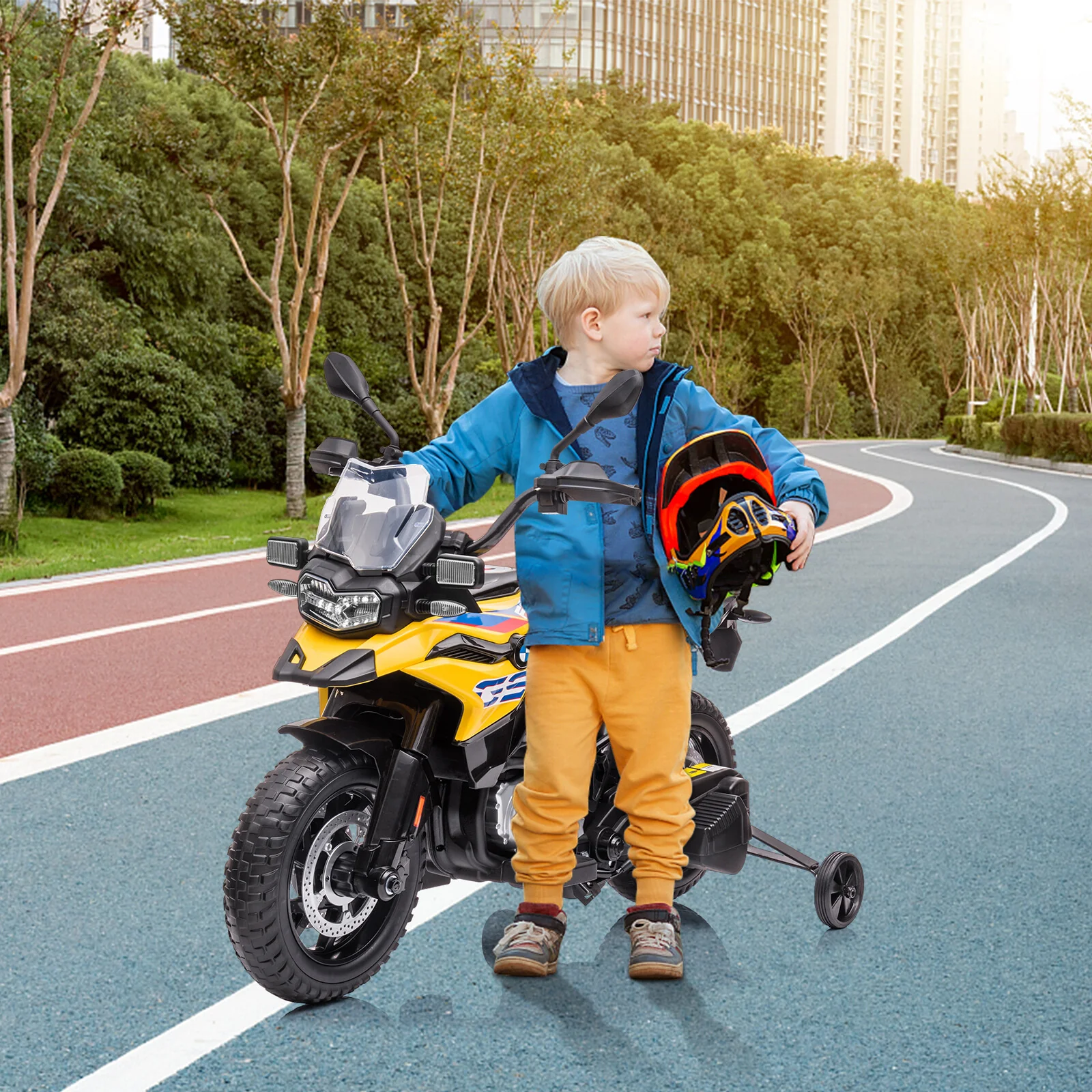 12V Ride-On Kids Motorcycle with 7Ah Battery and Training Wheels for Toddlers - Image 22