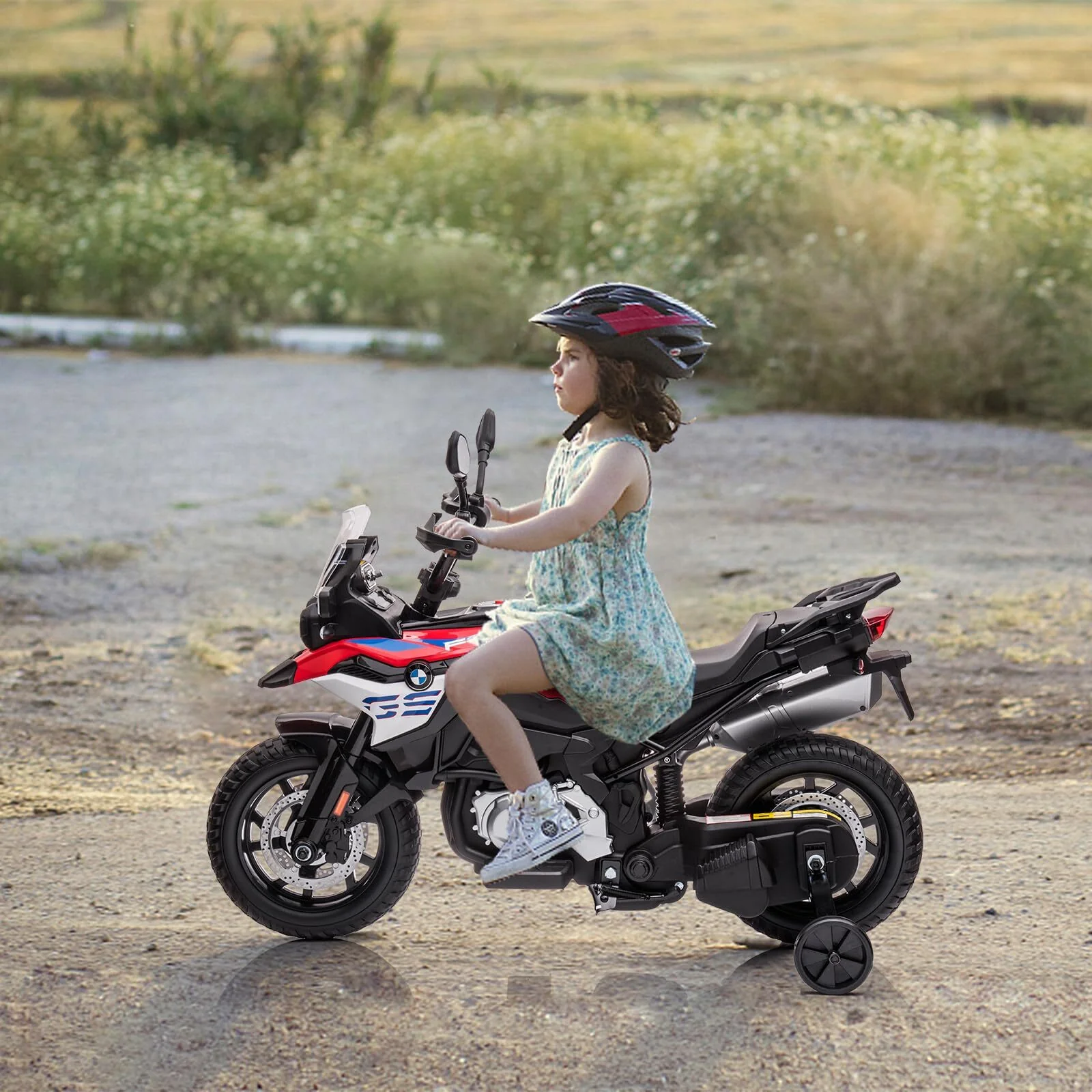 12V Ride-On Kids Motorcycle with 7Ah Battery and Training Wheels for Toddlers - Image 9