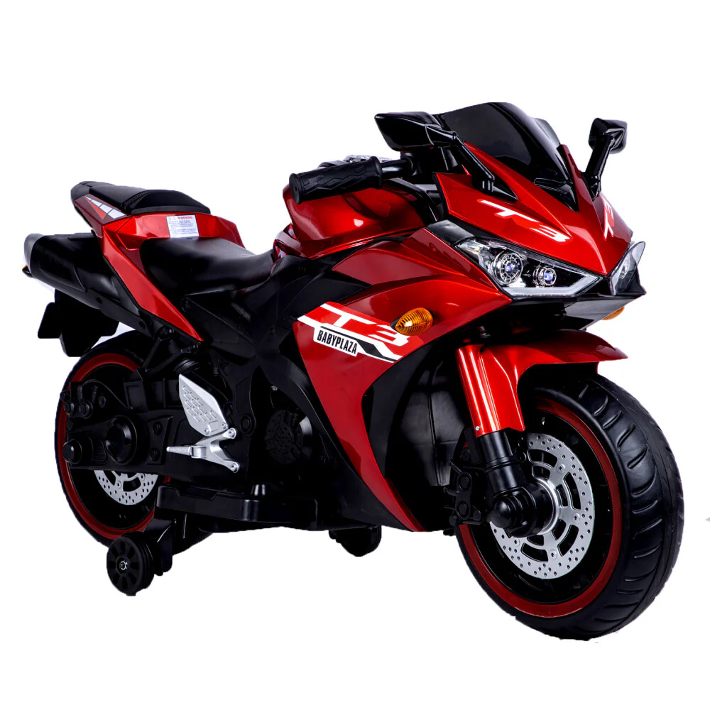 12V Kids Electric Ride-On Motorcycle with Training Wheels and Manual Throttle - Image 6
