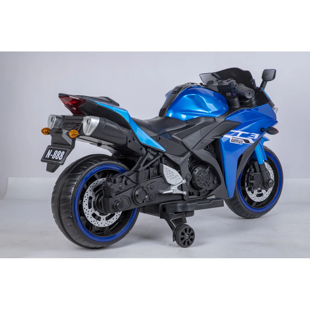 12V Kids Ride-On Motorcycle Toy with Training Wheels, Lighting, and Manual Throttle for Boys - Image 26