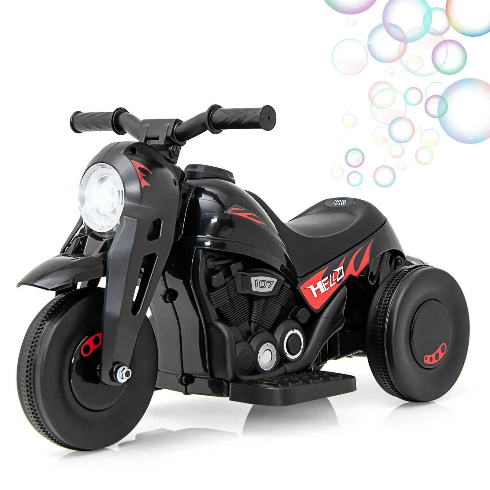 6V Electric Kids Motorcycle Ride-On Car with Automatic Bubble Function and Foot Pedal Control - Image 10