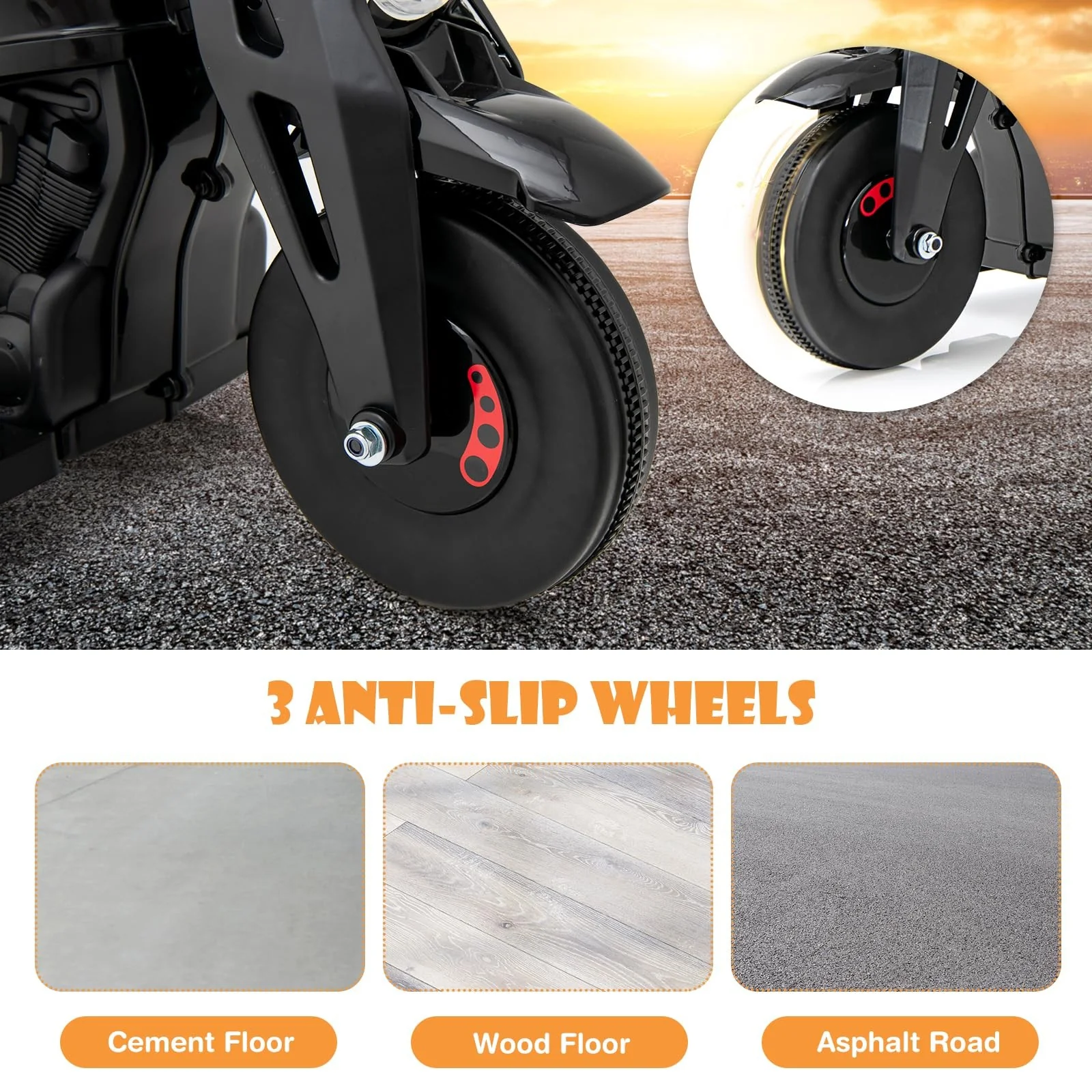 6V Electric Kids Motorcycle Ride-On Car with Automatic Bubble Function and Foot Pedal Control - Image 9