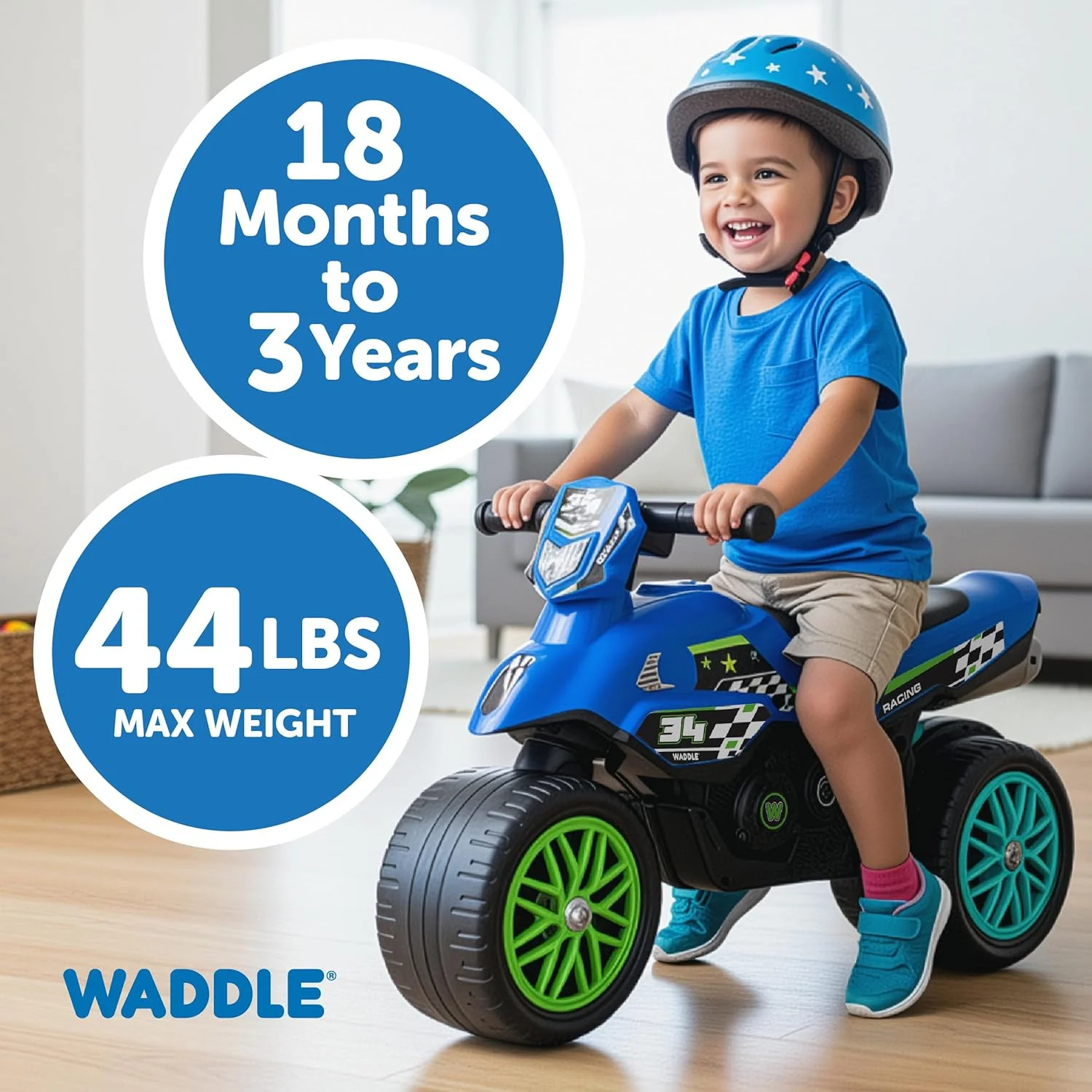 Motorcycle Balance Bike for Toddlers - Fun Ride-On Toy with Sounds and Stable Wide Wheel Base - Image 4