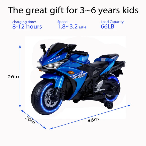 12V Kids Electric Motorcycle Ride-On Toy for Boys and Girls Ages 3-6 - Image 7