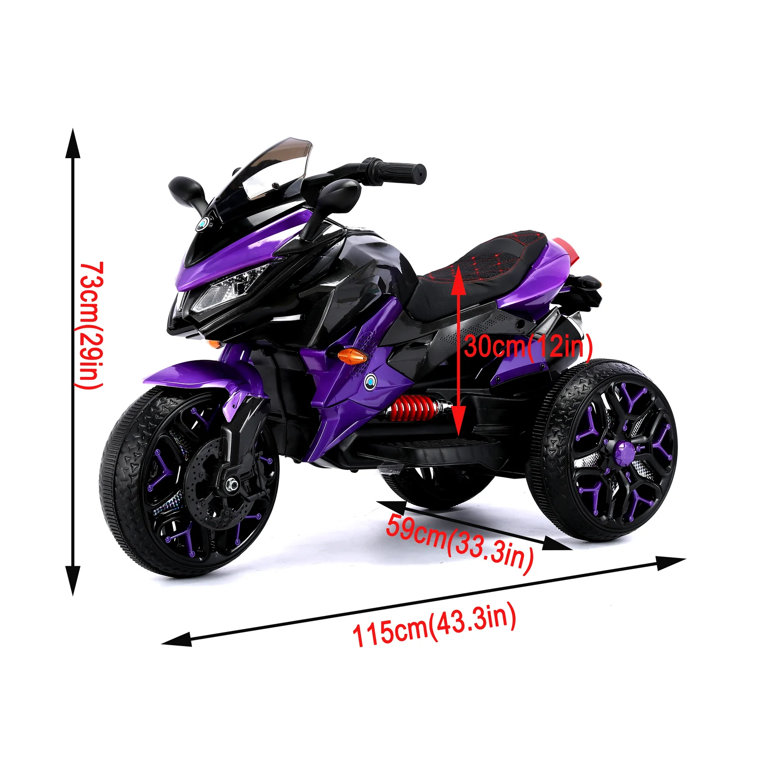 Kids Ride-On Motorcycle with 3 Lighted Wheels, Rechargeable Battery and Training Wheels - Image 3