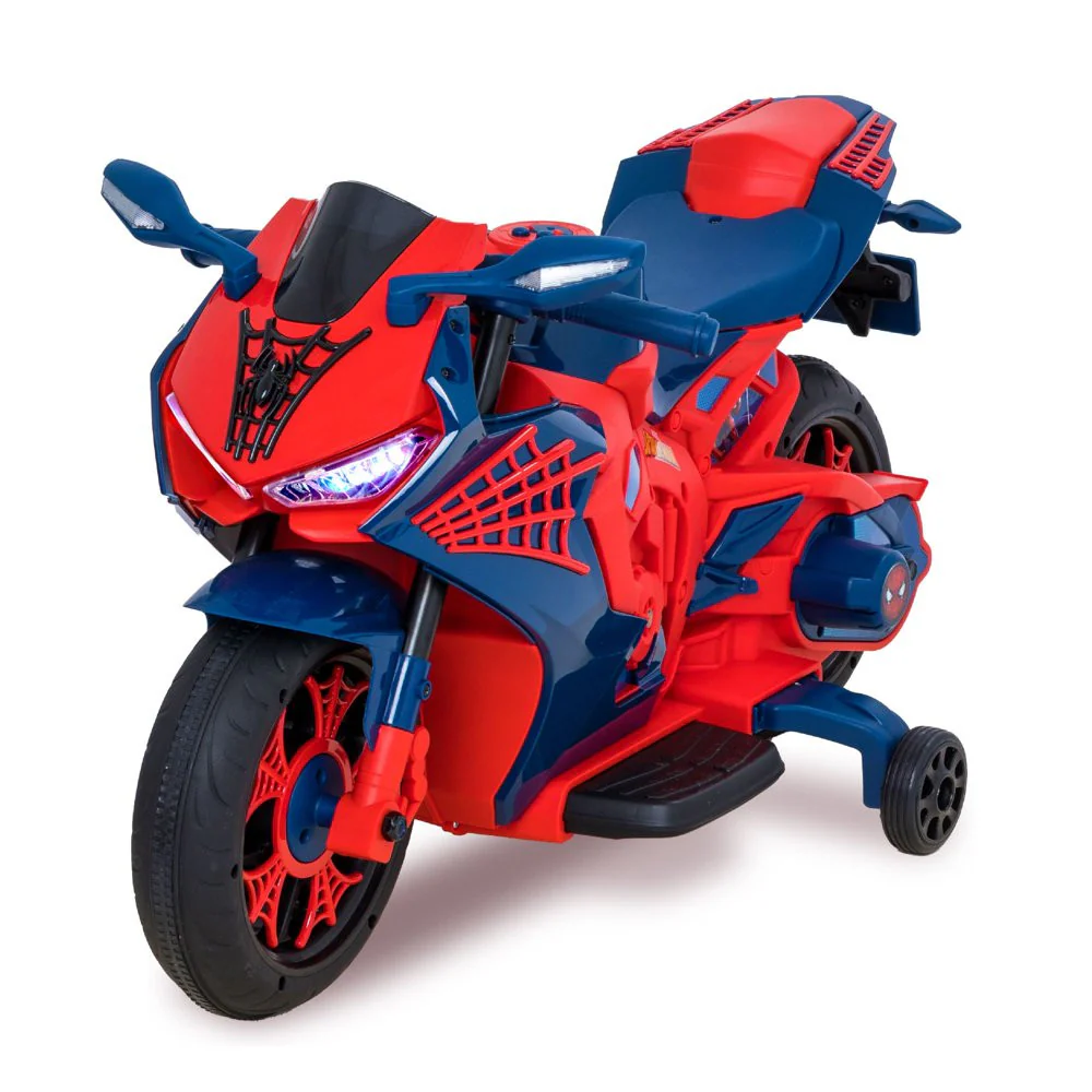 Electric 6V Rechargeable Kids Ride-On Motorcycle with Spiderman Design - Image 10