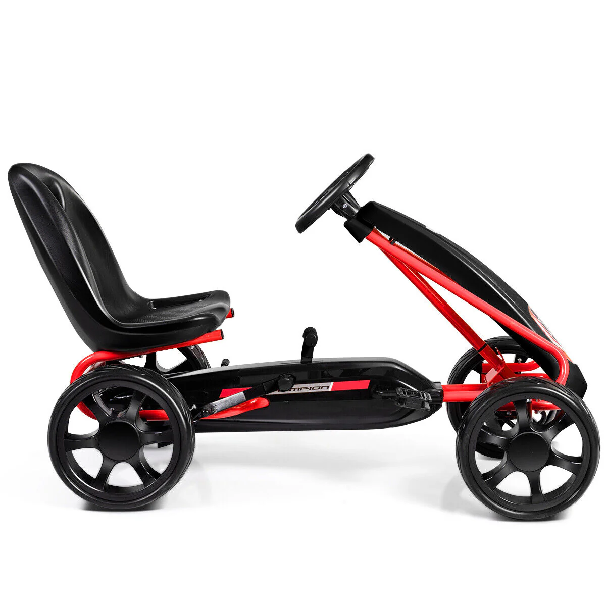 Kids' Pedal Car Go Kart - Adjustable Seat, 4 Wheels, Black - Image 10