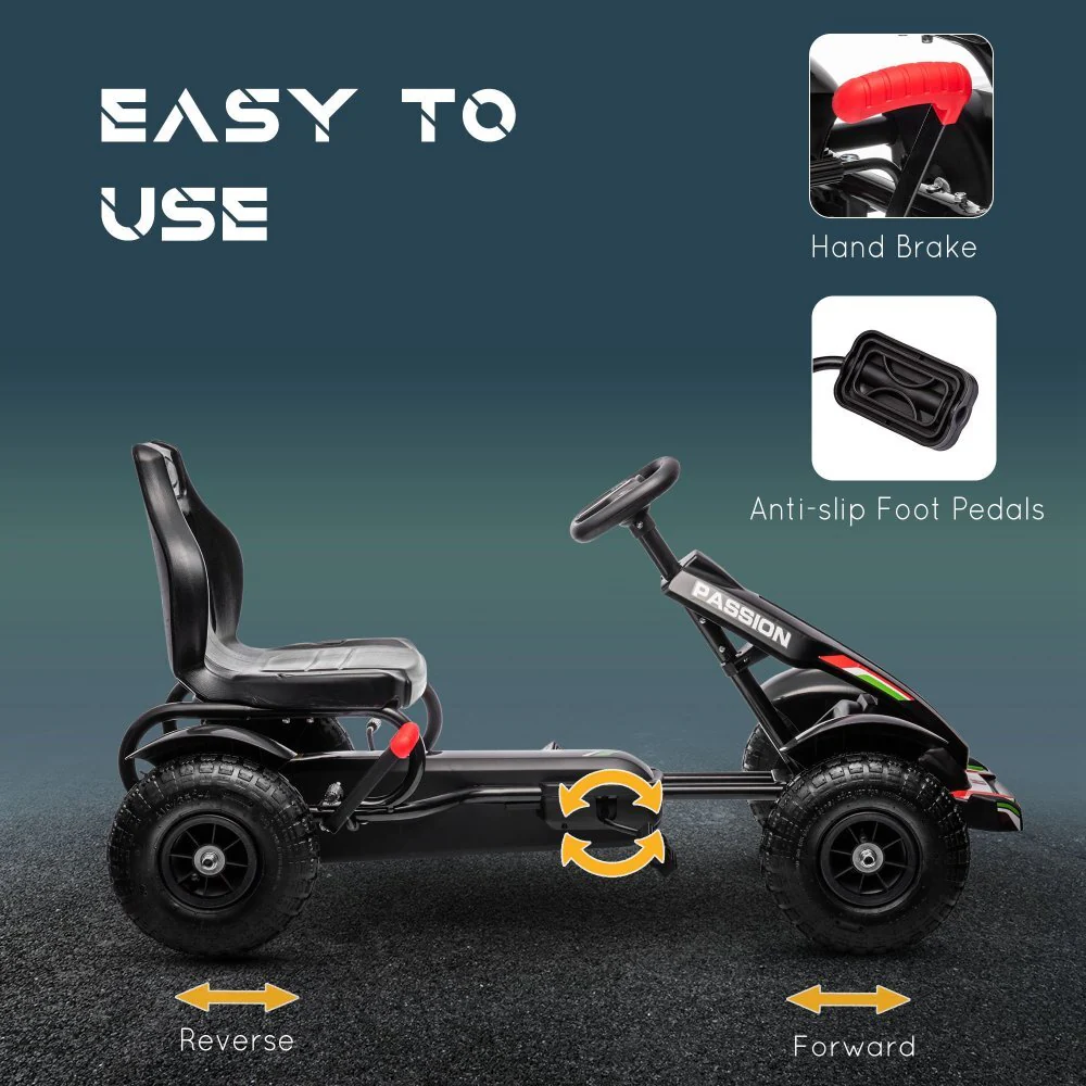 Kids Pedal Go-Kart Outdoor Ride-On Toy for Boys and Girls Ages 5-12 Years - Image 5