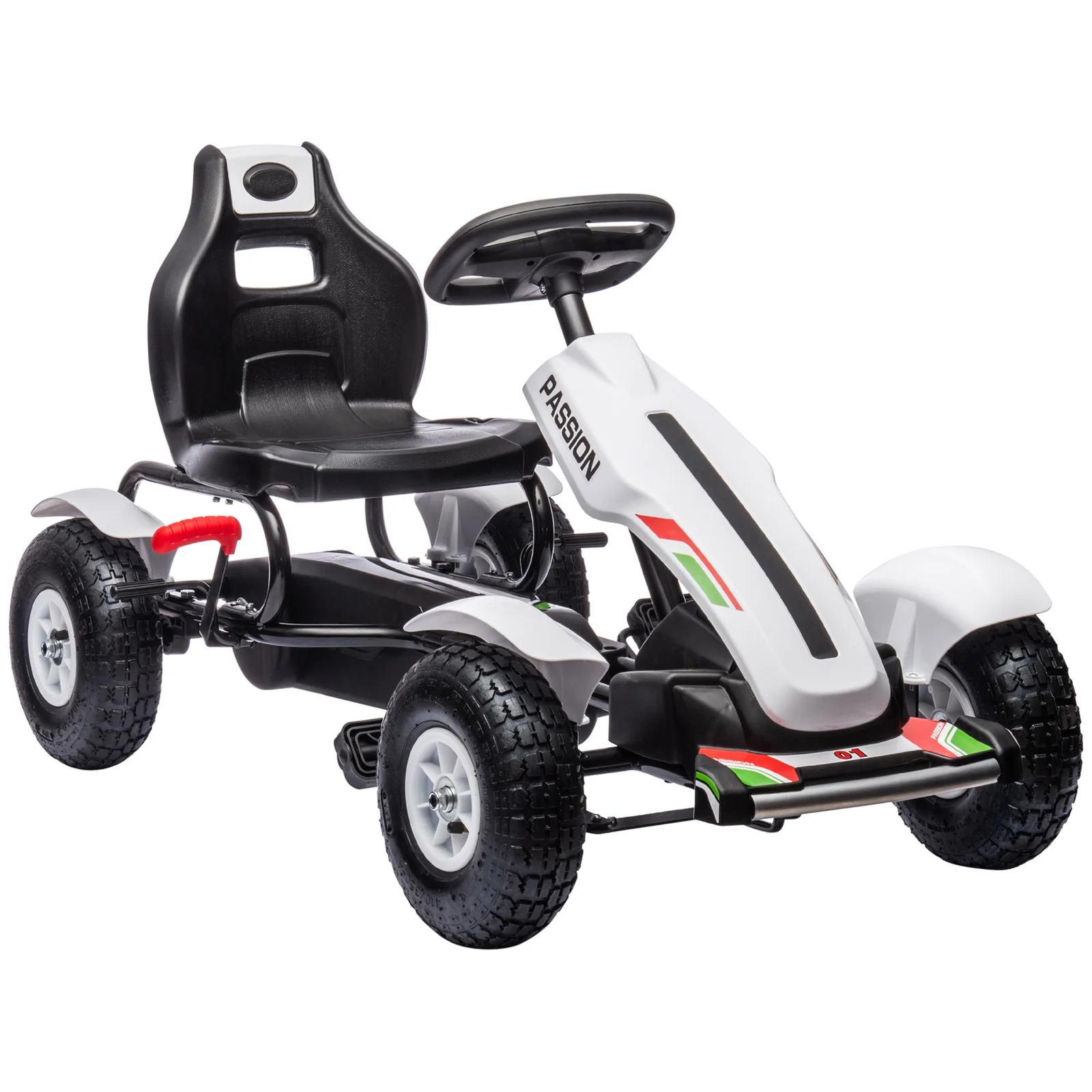 Kids Pedal Go-Kart Outdoor Ride-On Toy with Adjustable Seat and Precise Handling