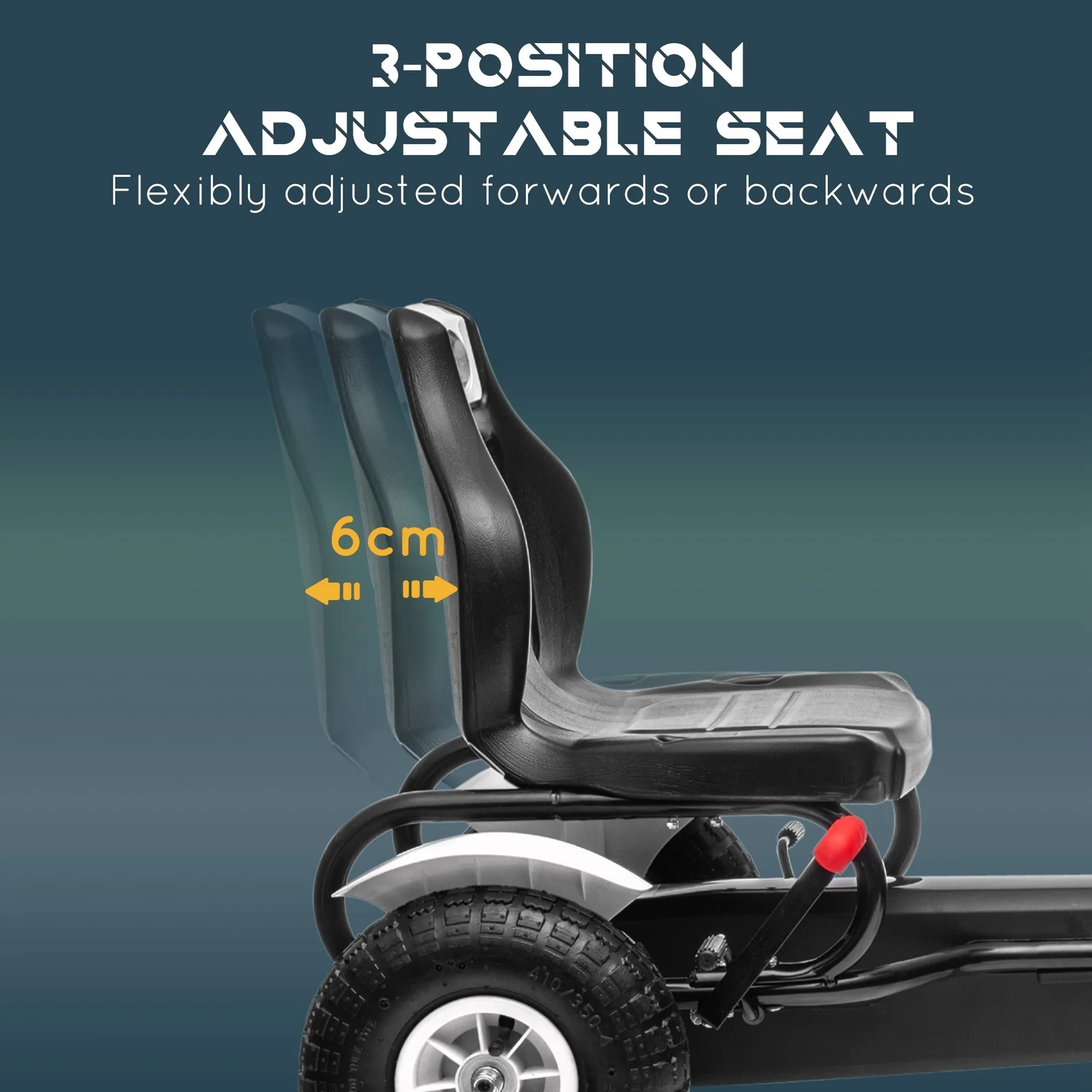 Kids Pedal Go-Kart Outdoor Ride-On Toy with Adjustable Seat and Precise Handling - Image 4