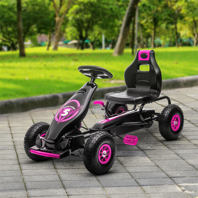 Children’s Pedal Go Kart with Suspension and Hand Brake for Ages 5-12 - Image 9