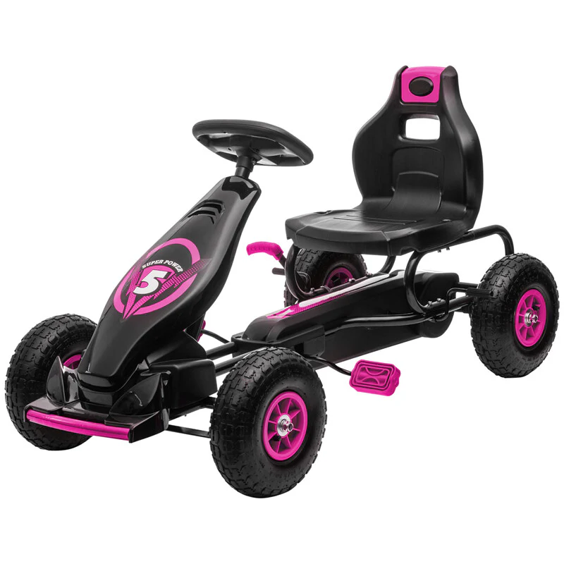 Kids Pedal Go Kart Ride-On with Suspension and Hand Brake, Ages 5-12 - Image 10