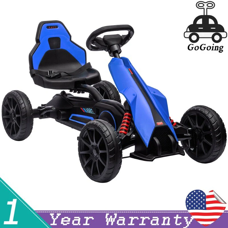 Kids Pedal Go Kart Ride-On Toy with Adjustable Seat, Swing Axle, and Handbrake for Ages 3-8 - Image 10