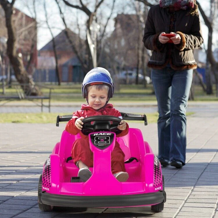 Kid's Pink 6V Battery Powered Go Kart with Remote Control and Safety Belt - Image 4