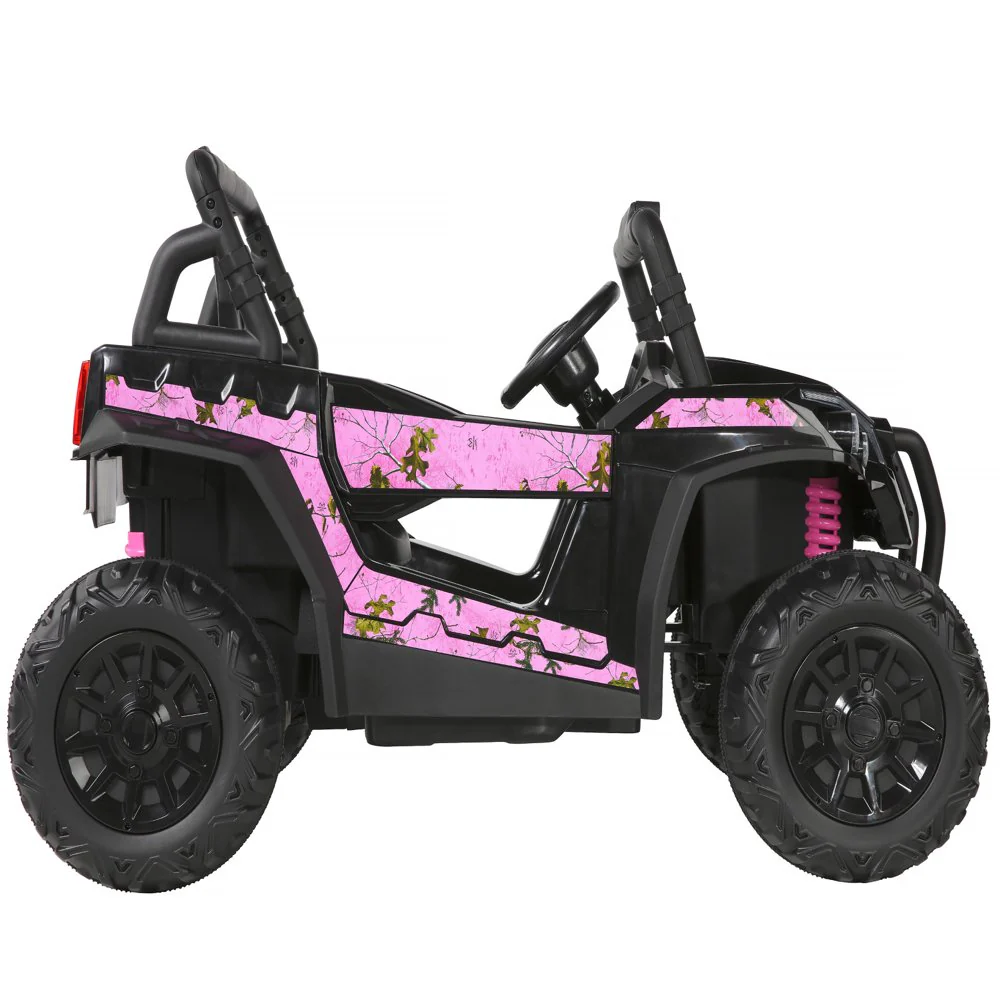 Kids' Pink Camouflage UTV Ride-On Truck with 12V Power and Single Seater Design - Image 2