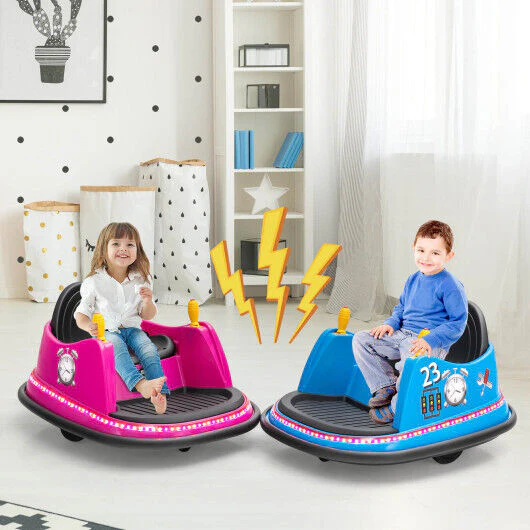 Kid's Pink Remote-Controlled Bumper Car with Long-Lasting 6V Battery - Image 2
