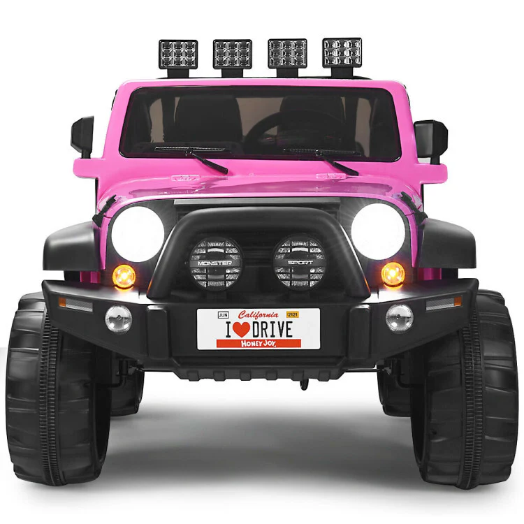 Pink Kids 2-Seat Ride-On Jeep Truck with Remote Control, LED Lights, and Music for Toddlers - Image 13