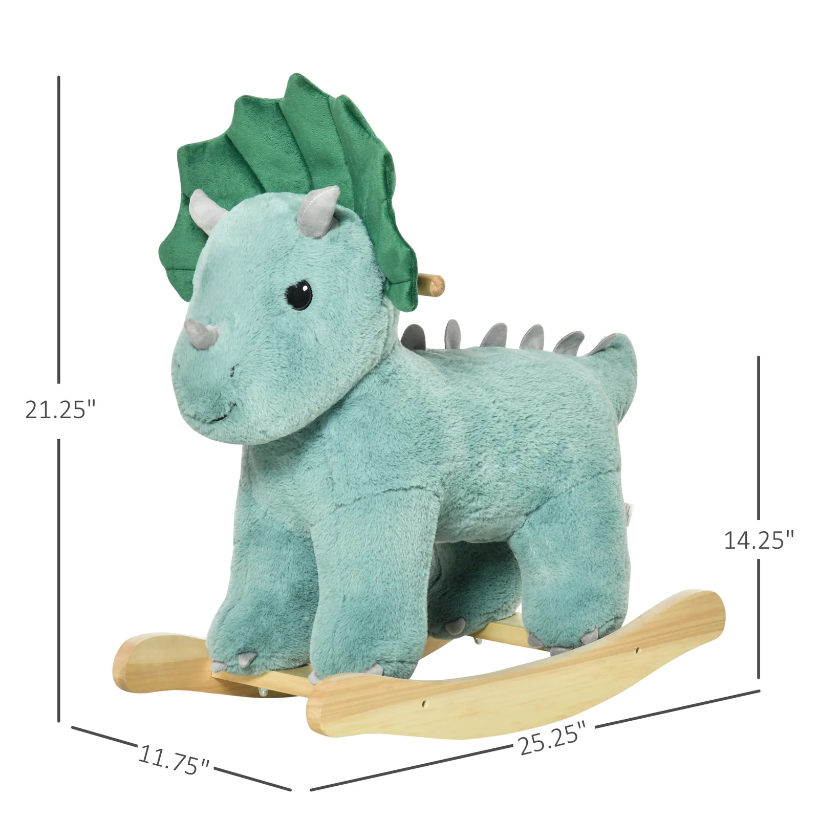 Deluxe Triceratops Shaped Ride-On Rocking Horse Toy with Realistic Design - Image 3