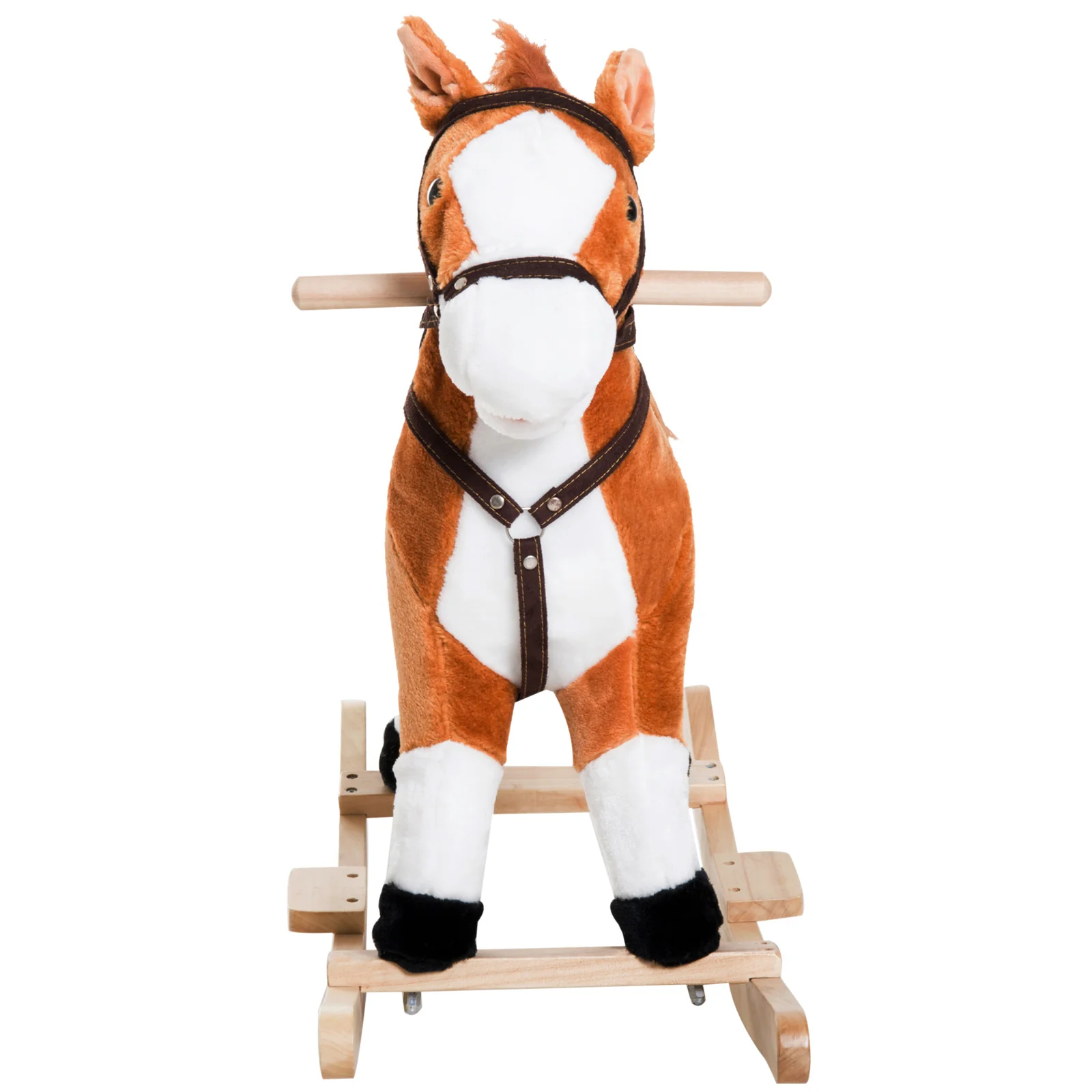 Deluxe Brown Kids Rocking Horse Toy with Realistic Sounds - Image 5