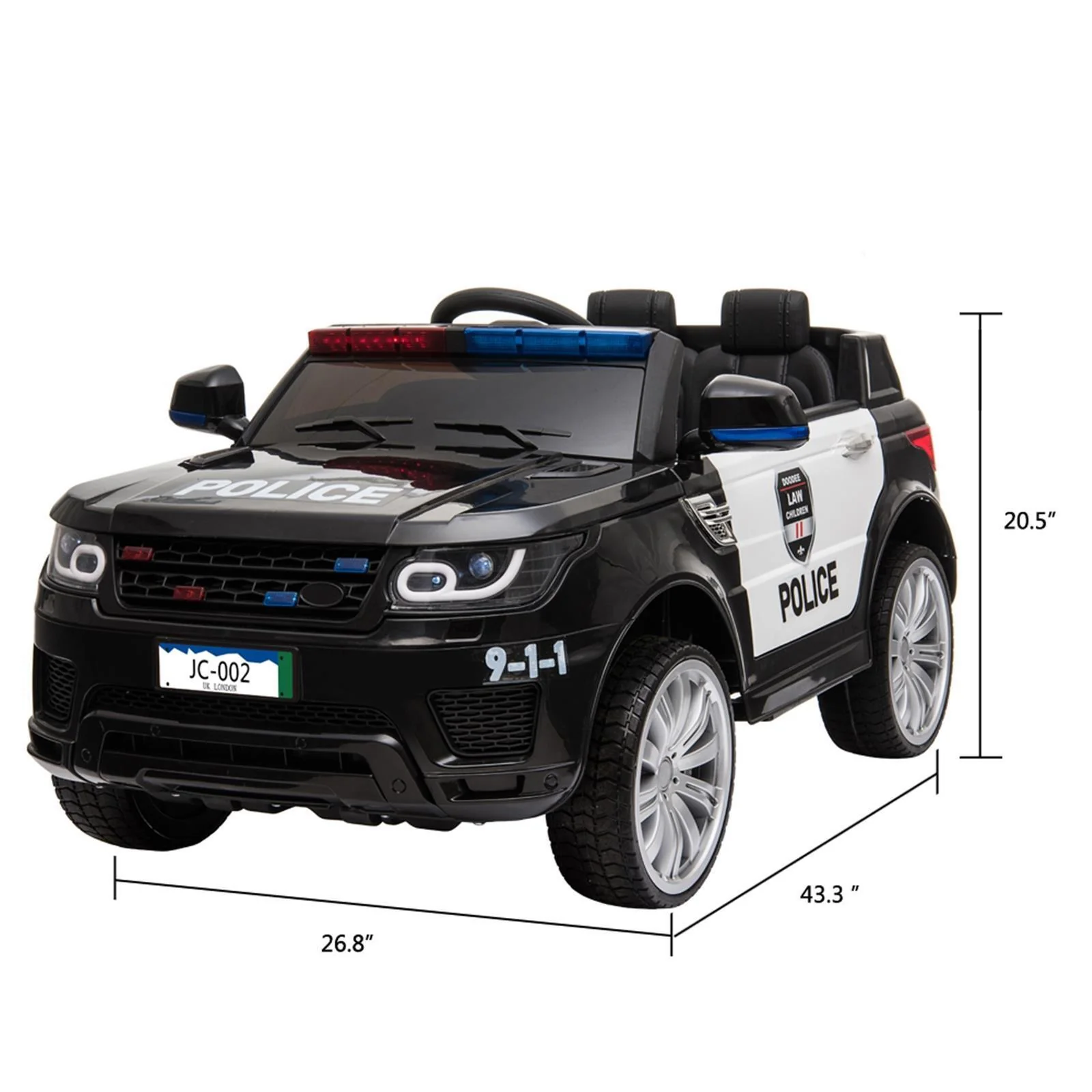 Kids Police Car Ride On SUV Truck with Siren, Music, LED Lights, and Remote Control - Perfect Gift for Little Officers - Image 8