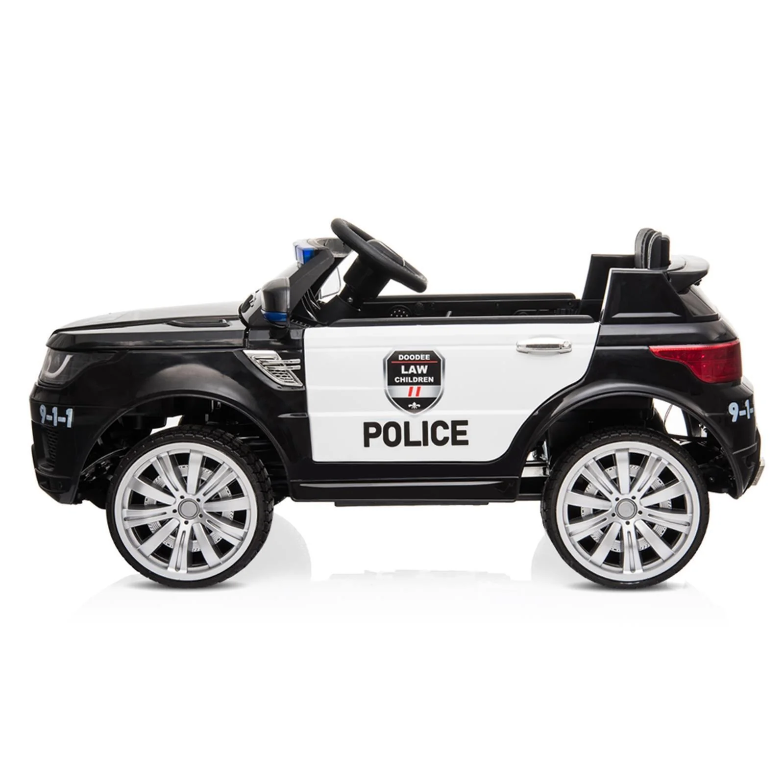 Kids Police Ride On Car with Remote Control, Music, and Horn - 12V Electric Toy - Image 2
