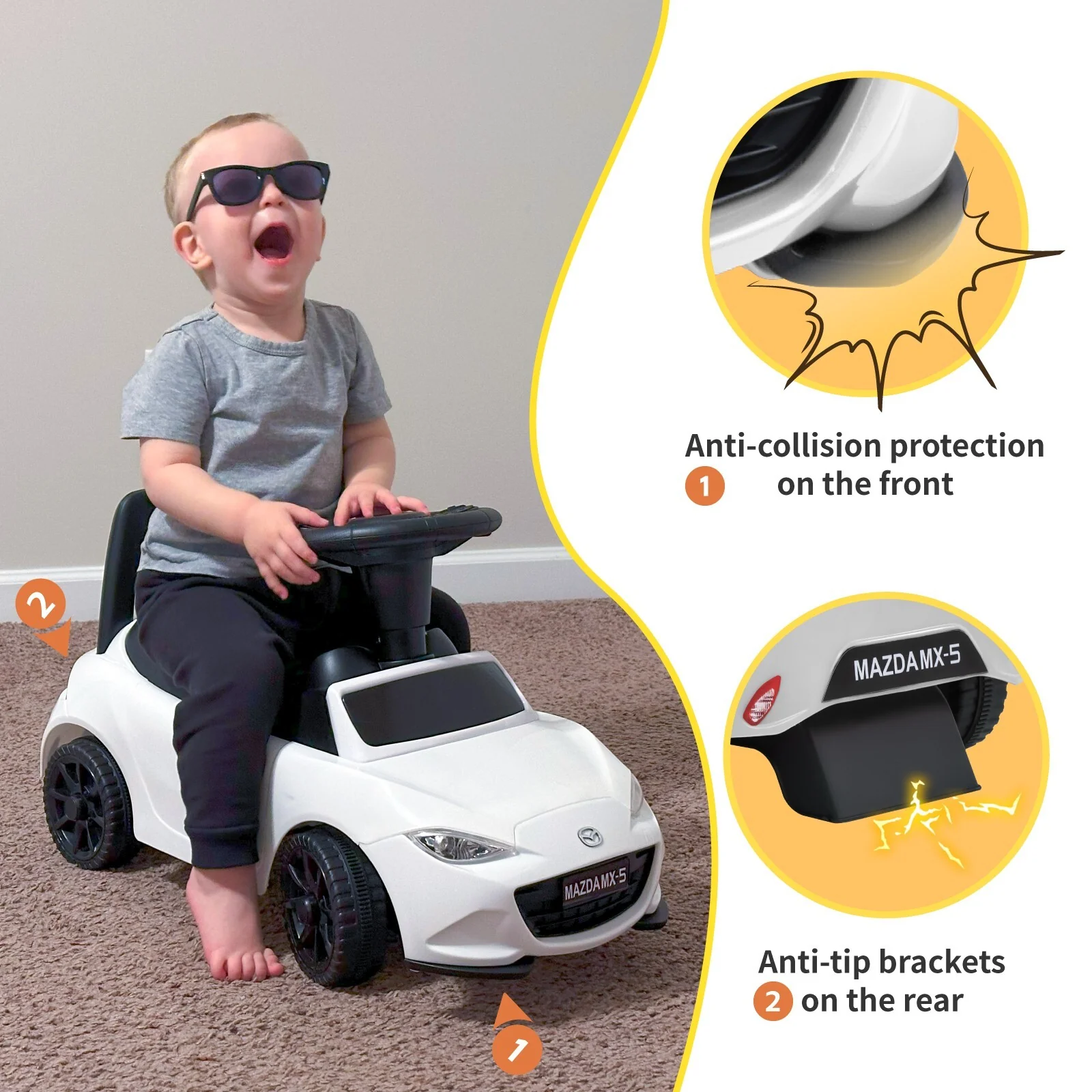 Toddler Push Ride-On Car Toy Stroller Alternative Supports Up to 50 lbs Ages 1-4 - Image 2