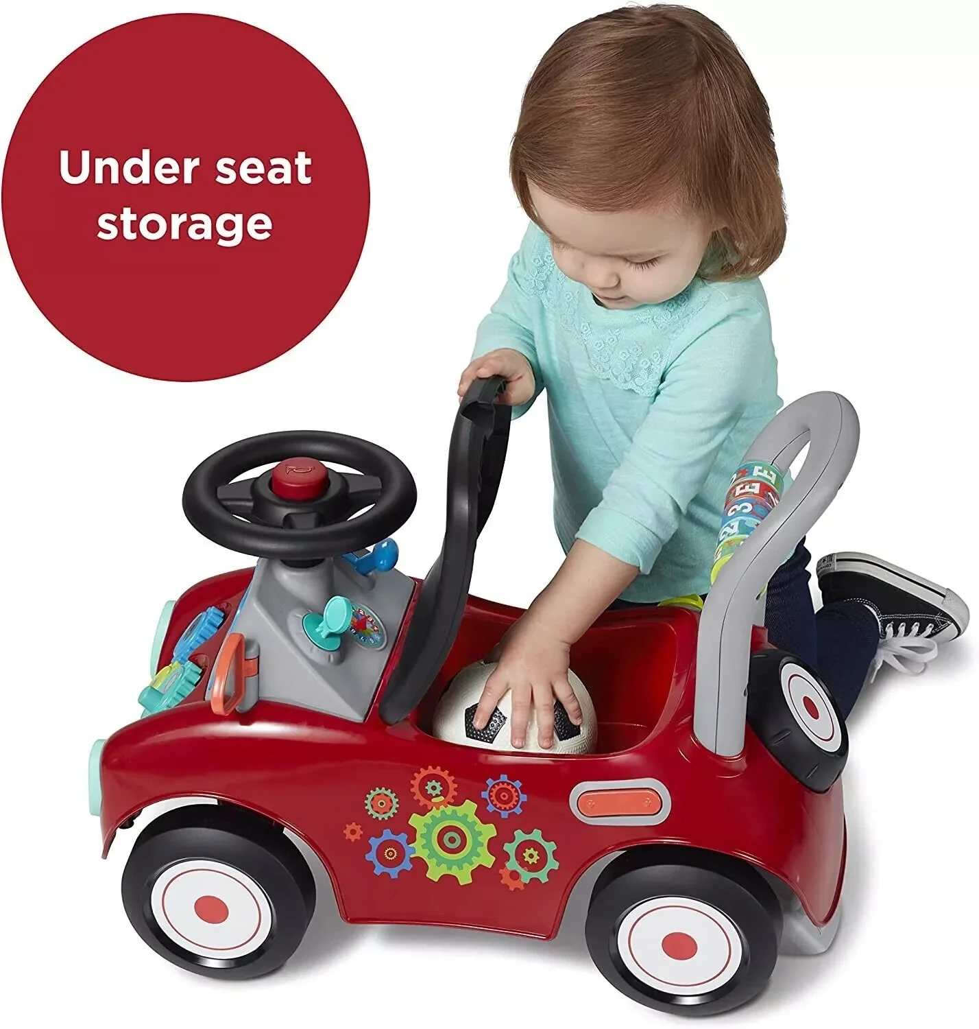 Children's Push Cart with Horn, Music, and Storage for Boys and Girls - Image 6