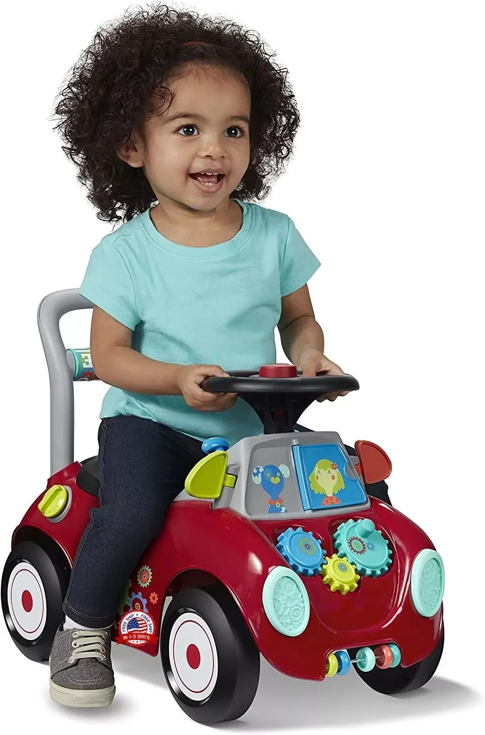 Children's Push Cart with Horn, Music, and Storage for Boys and Girls - Image 8