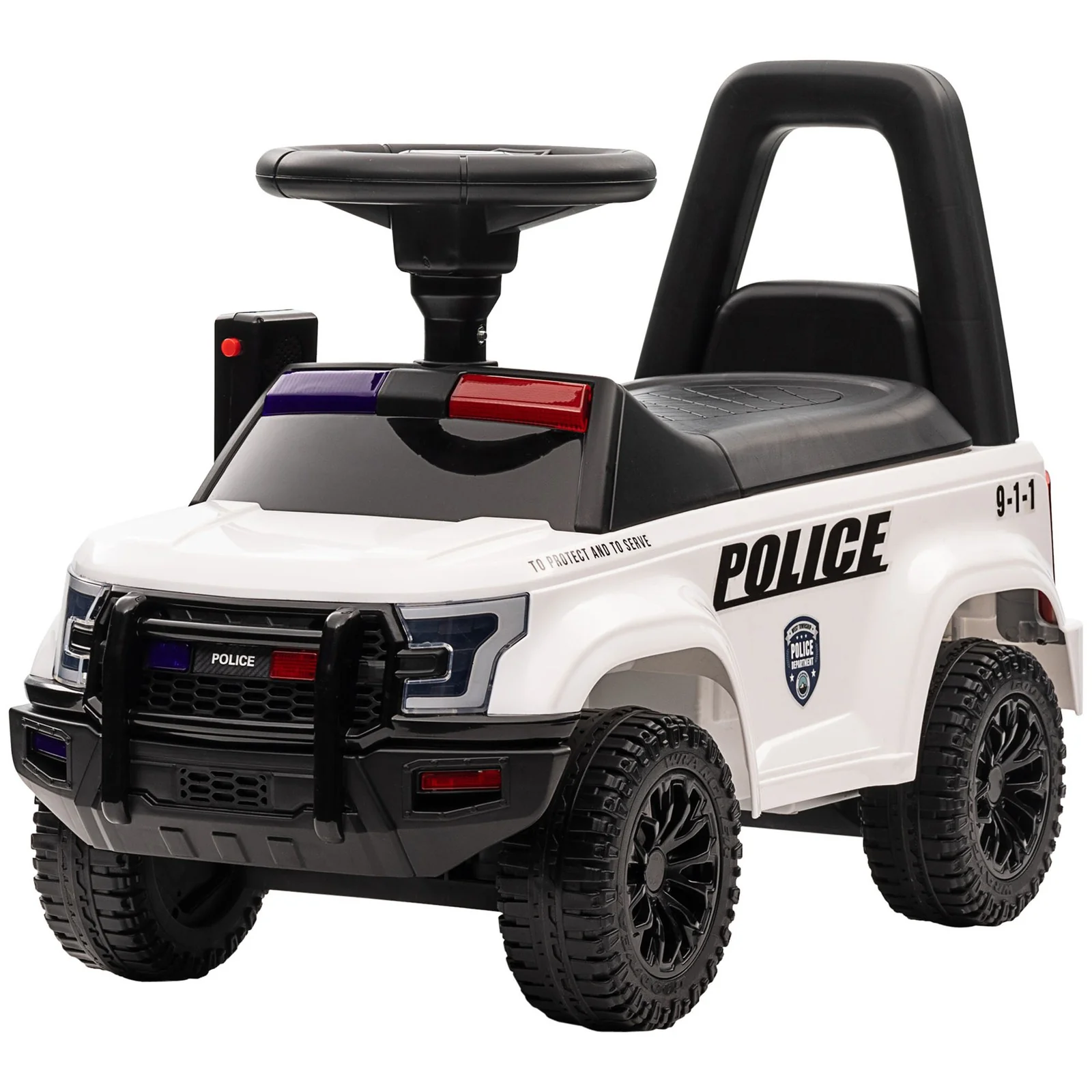 Kids Push Ride-On Police Car with Horn and Music for Ages 18 Months to 5 Years - Image 4