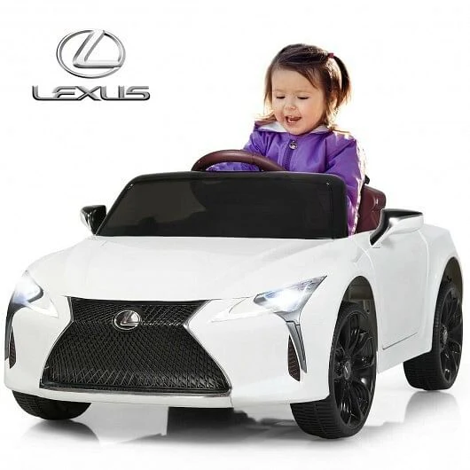 Kids Licensed Remote Control Electric Ride-On Car with Music, White